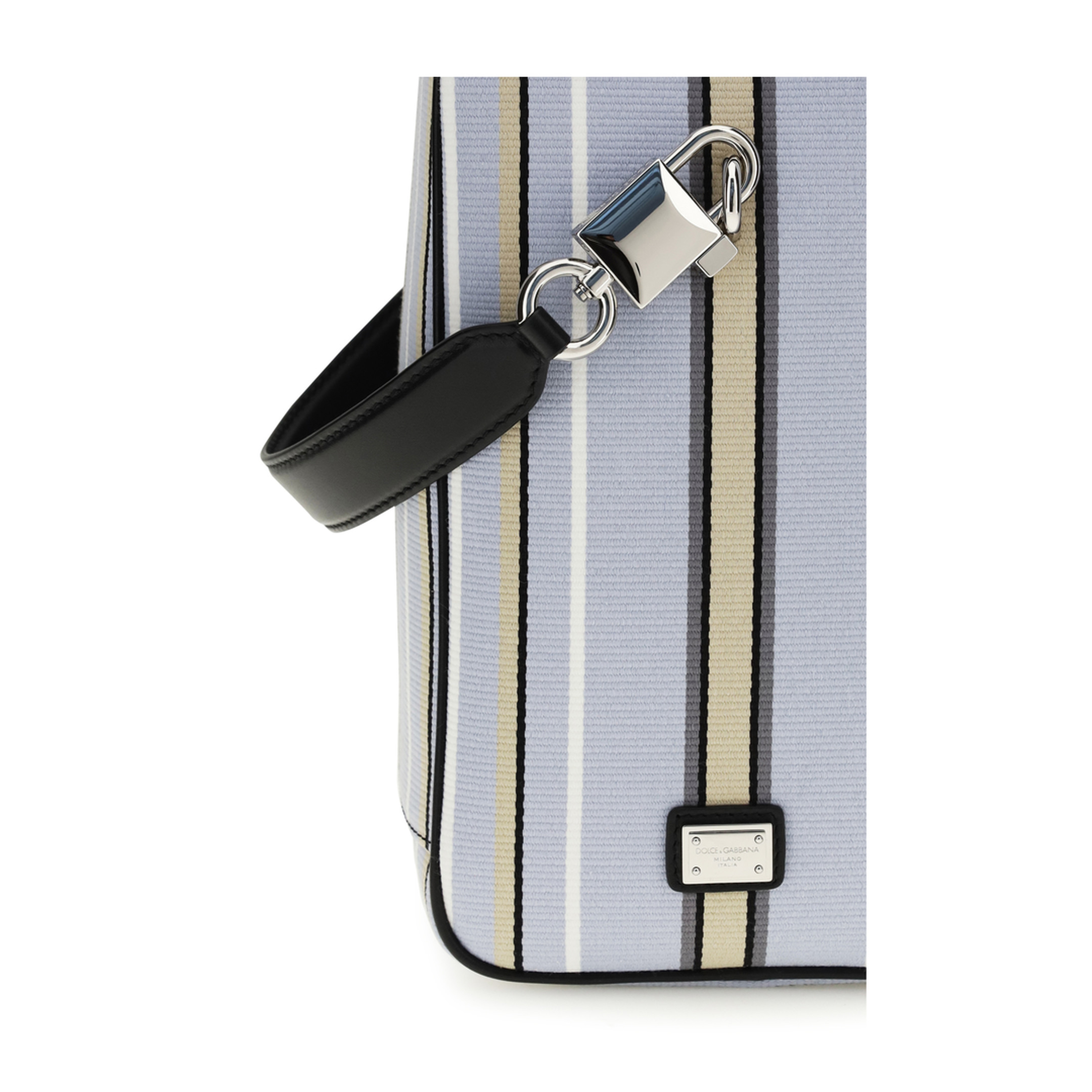 Lock Handbag in Jacquard Fabric - Image 4