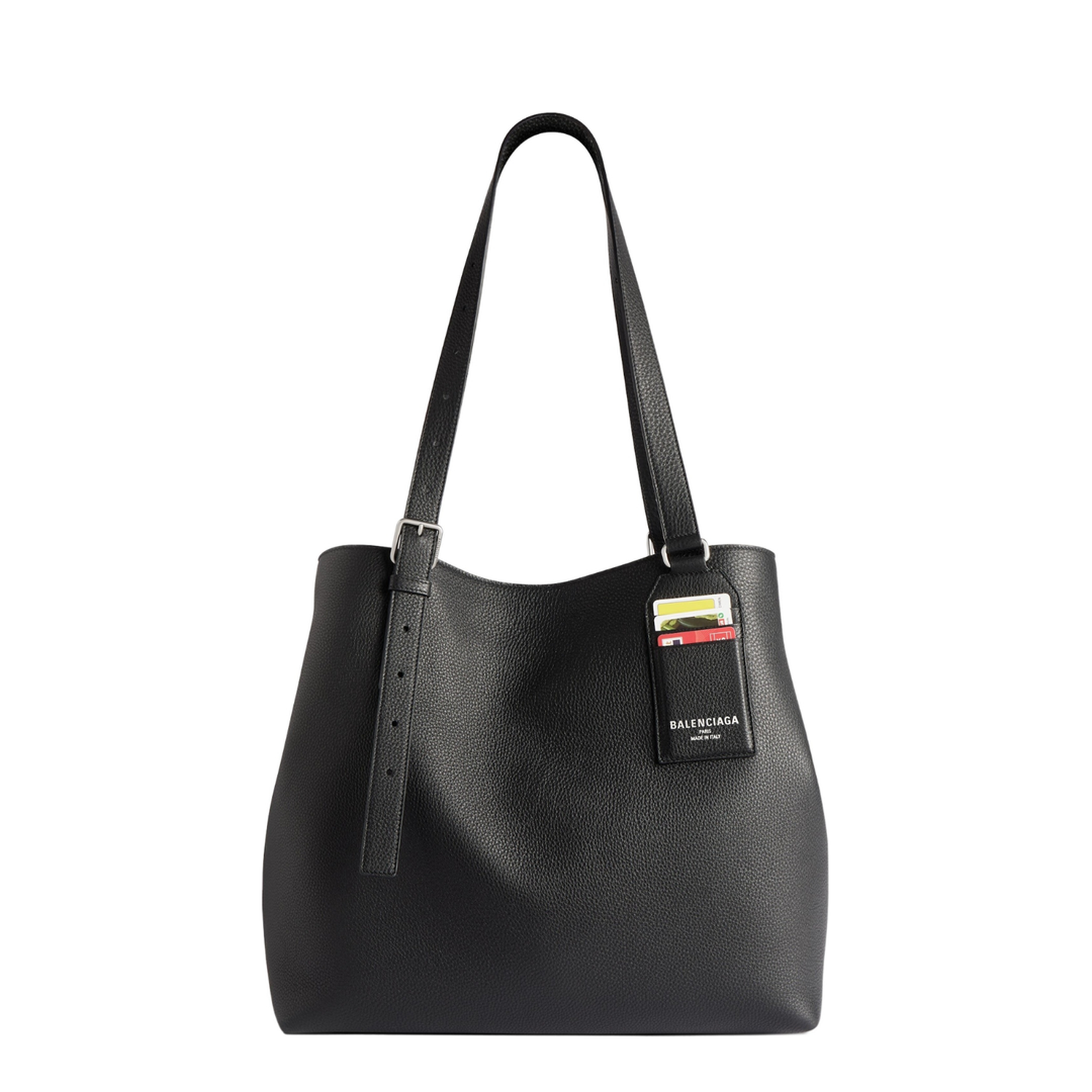 Small Grained Calfskin Tote - Black - Image 1