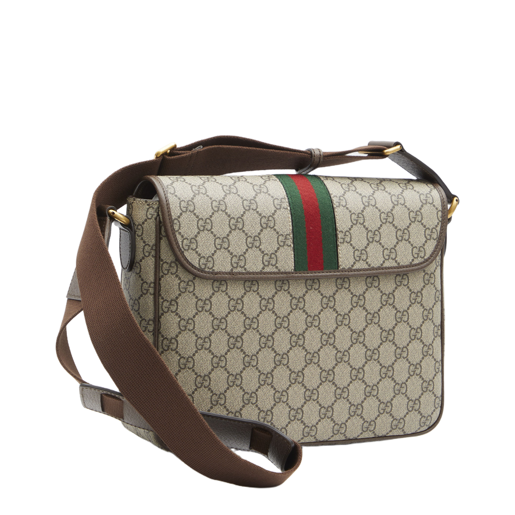 Ophidia Medium Canvas Messenger Bag - Beige/Ebony - Image 2