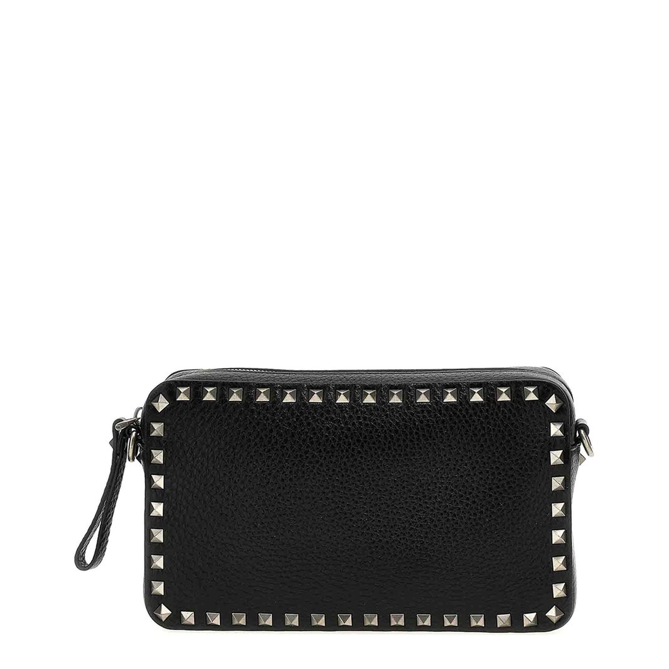 Rockstud Calfskin Shoulder Bag - Black - Image 1