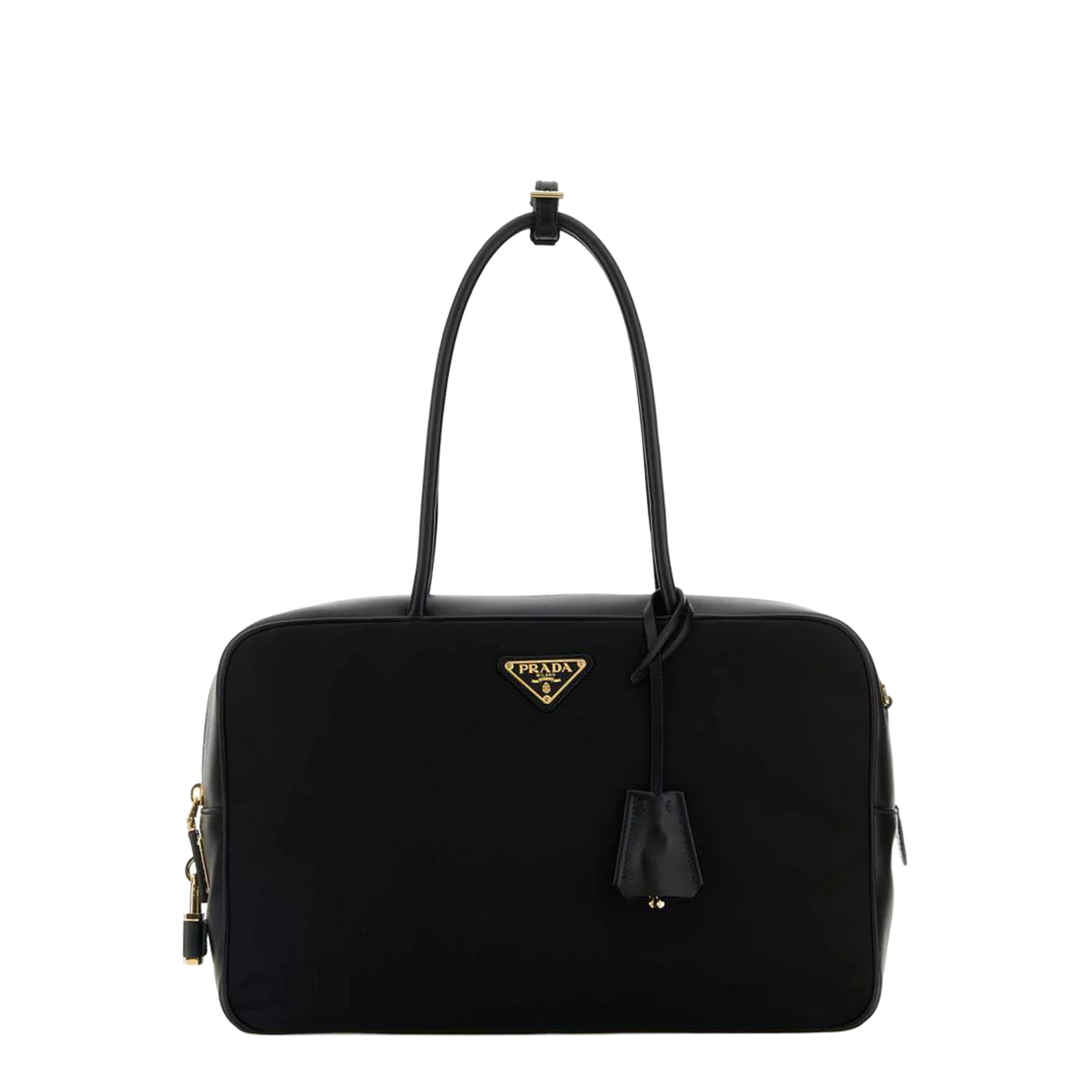 Black Leather And Re-nylon Handbag - Image 1
