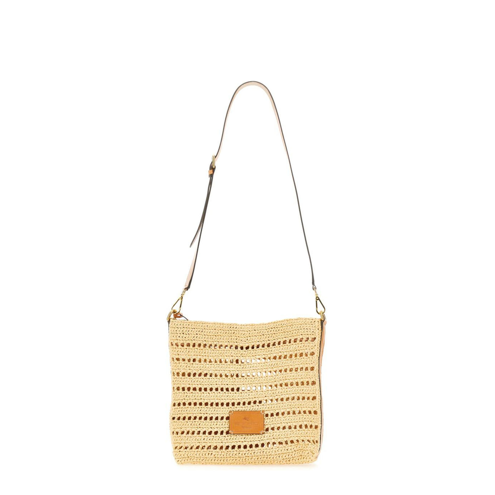 Perforated Raffia Shoulder Bag - Image 5