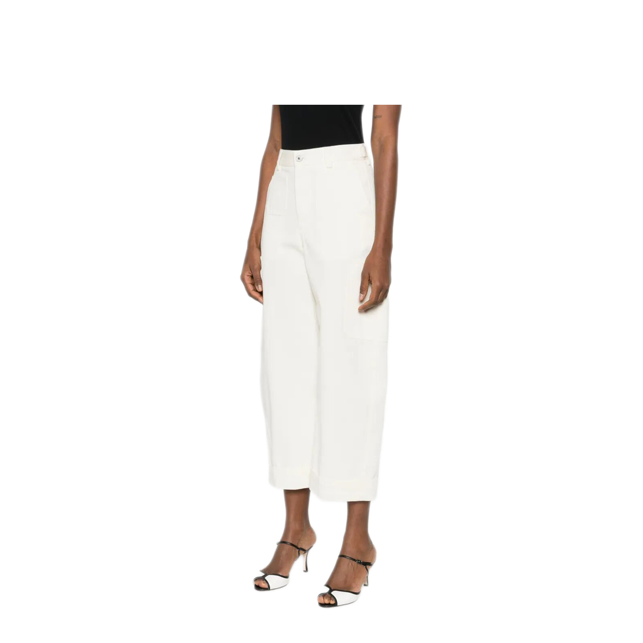 Cotton And Wool Cocoon Cropped Cargo Pants - Image 2