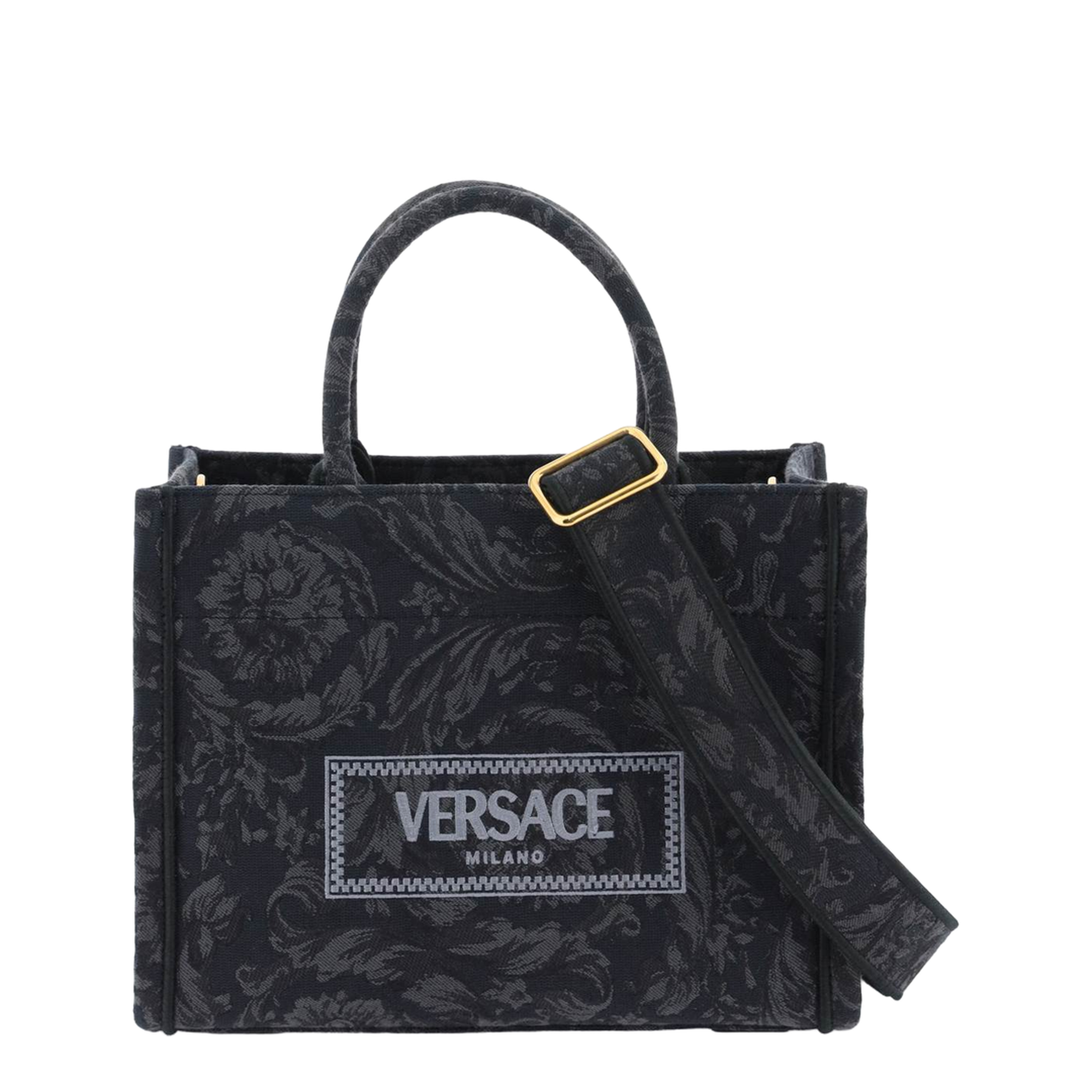Barocco Athena Small Calfskin Shopper Bag - Black - Image 5