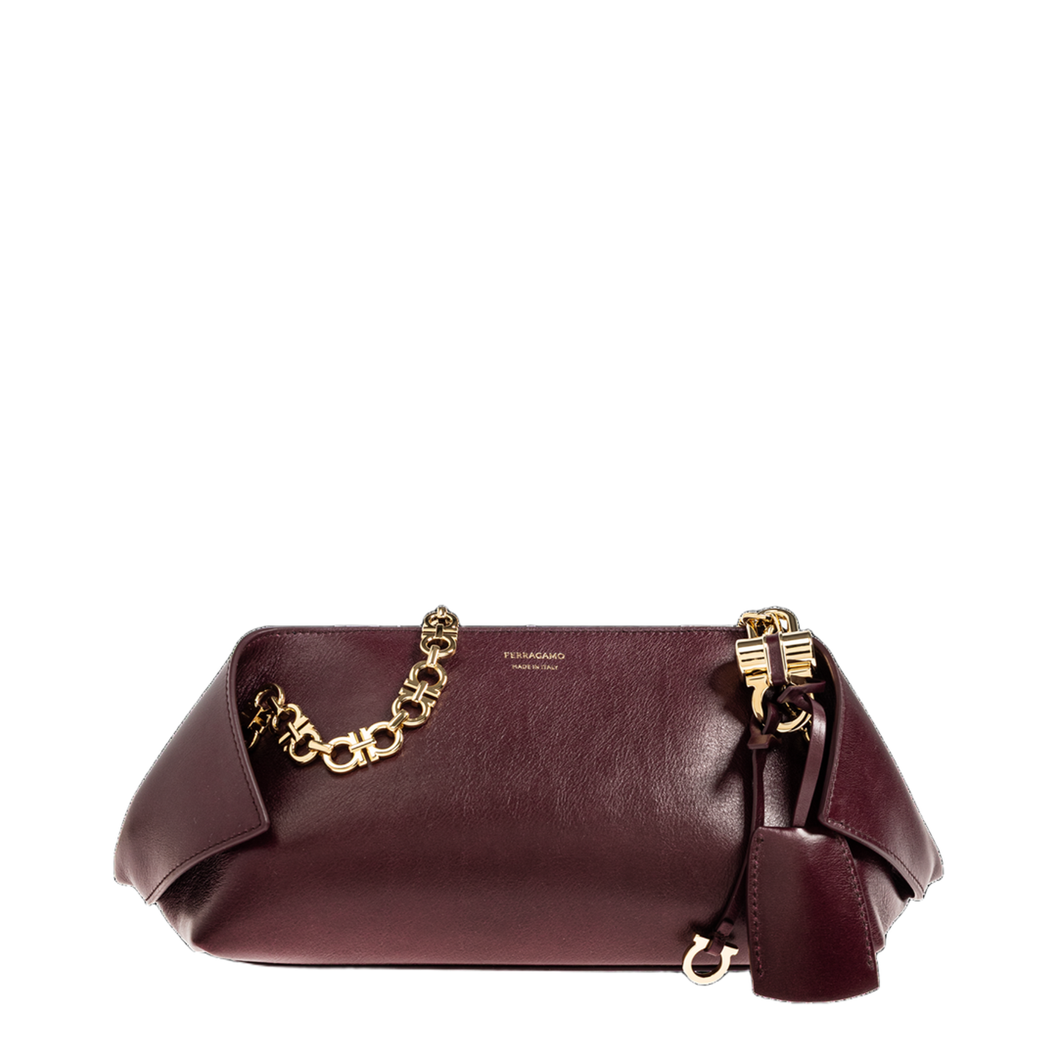 Scarf Small Calfskin Shoulder Bag - Plum - Image 1