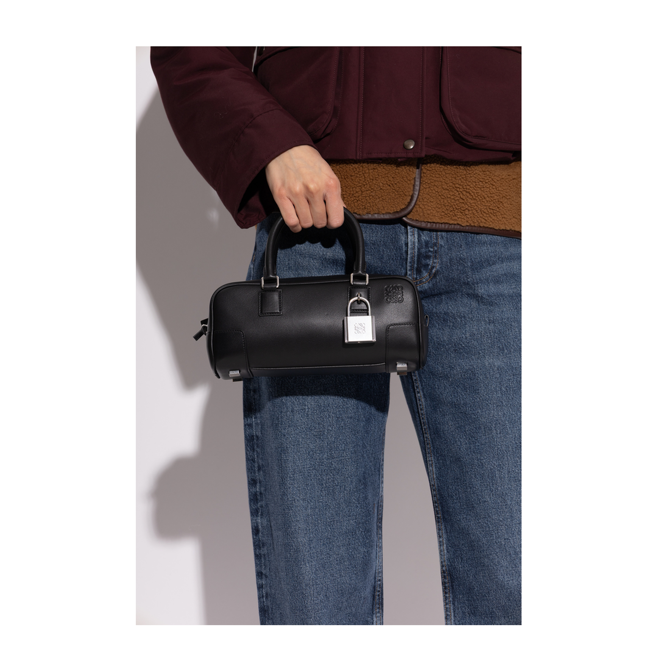 Amazona Cropped Calfskin Crossbody - Black - Image 2