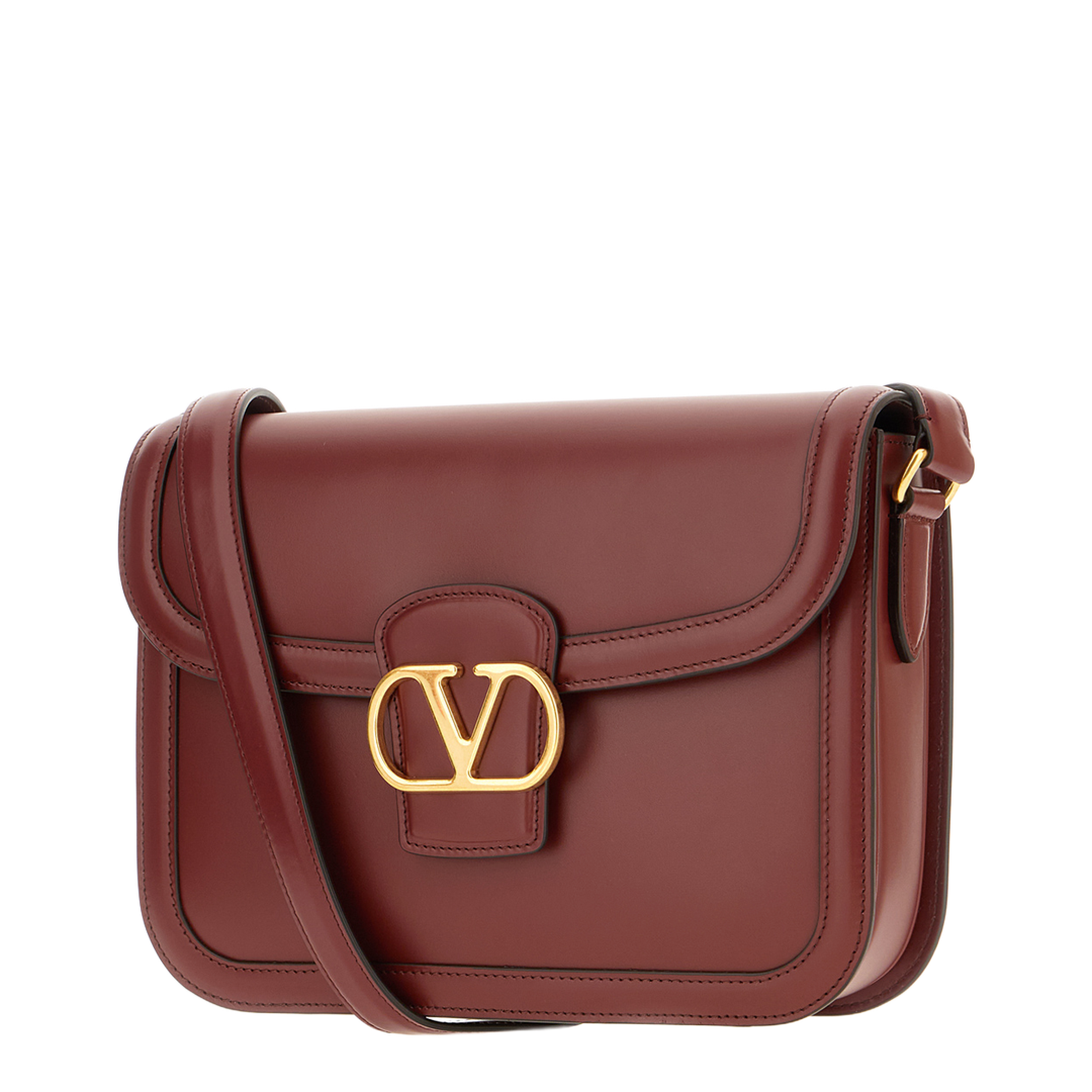 VLogo Signature Mini Calfskin Shoulder Bag - Burgundy - Image 5