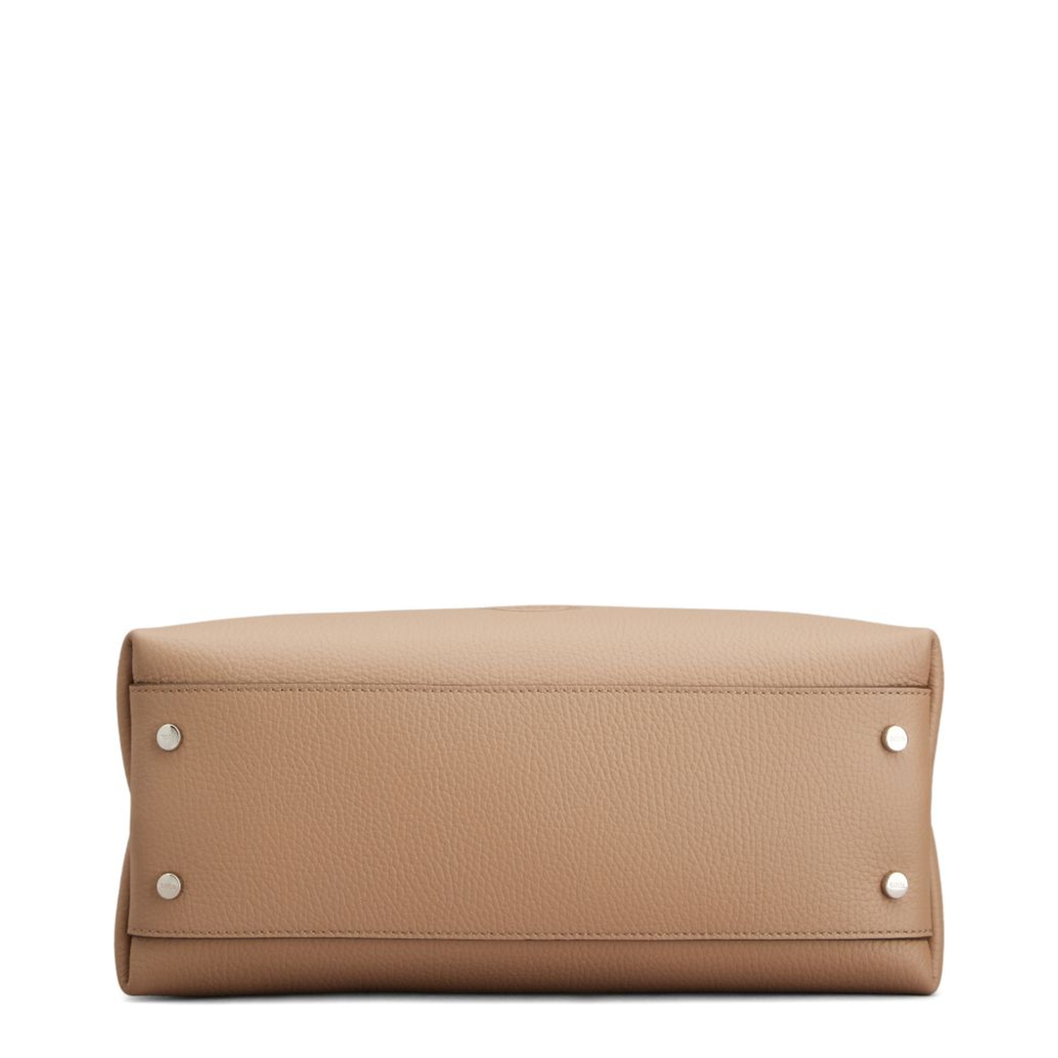 Small Calf Leather Top-Handle Bag - Cipria - Image 3