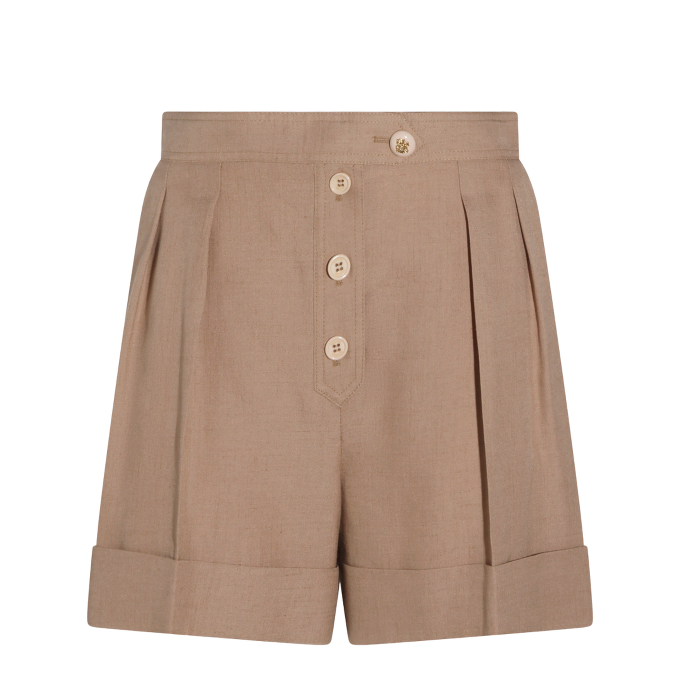 Biscuit Viscose Blend Shorts - Image 2