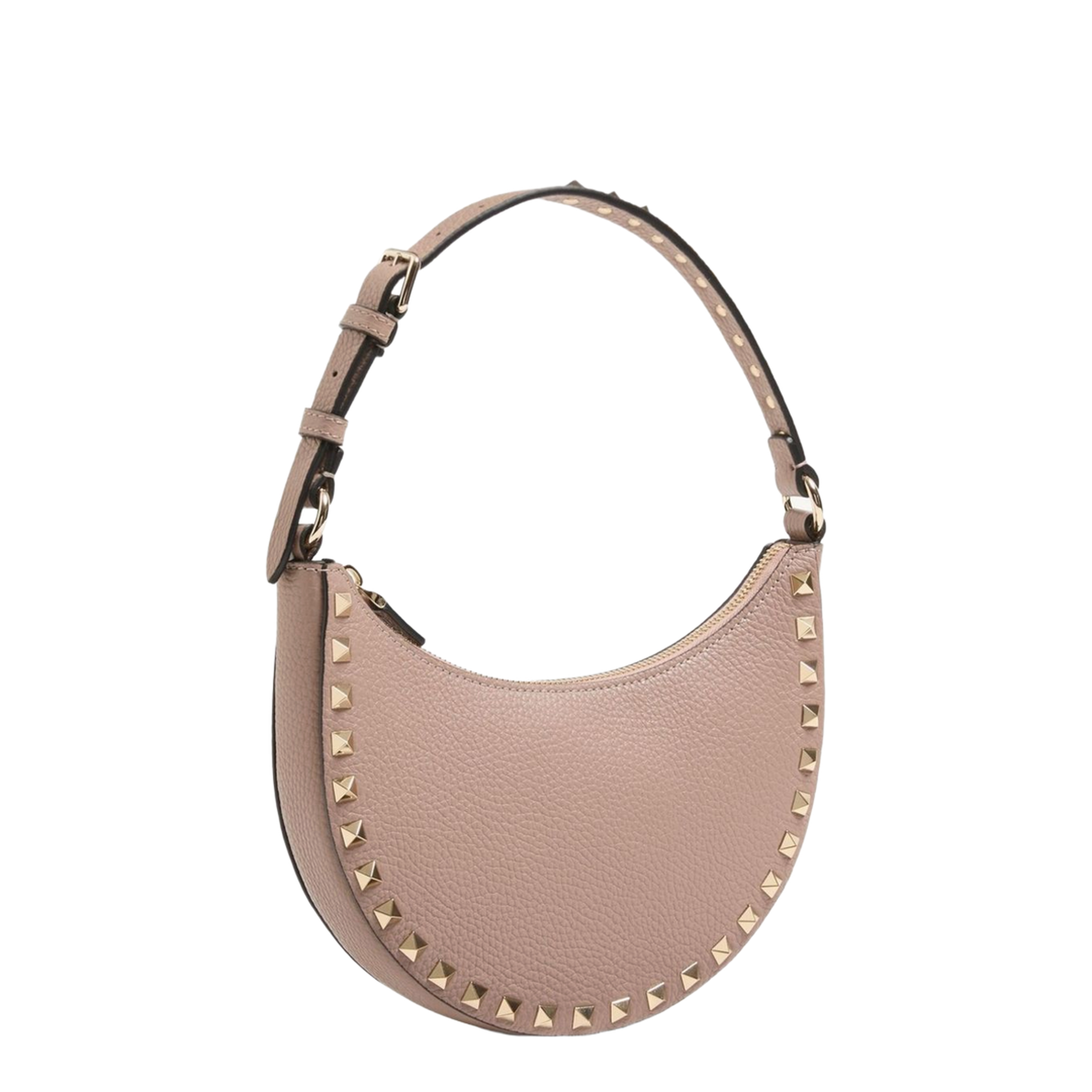 Rockstud Mini Grainy Calfskin Hobo Bag - Poudre - Image 4