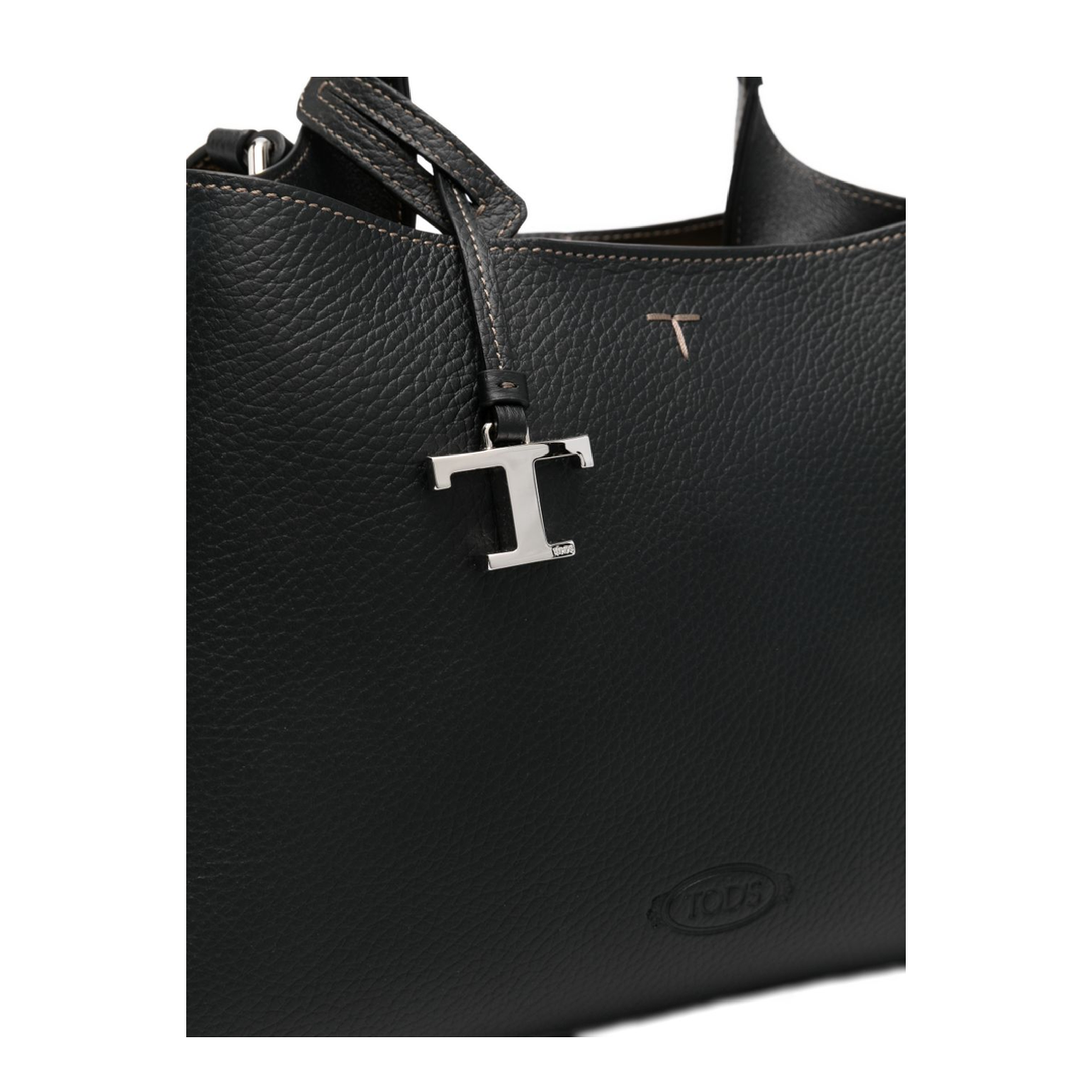 T Timeless Apa Calf Leather Top-Handle Bag - Black - Image 4