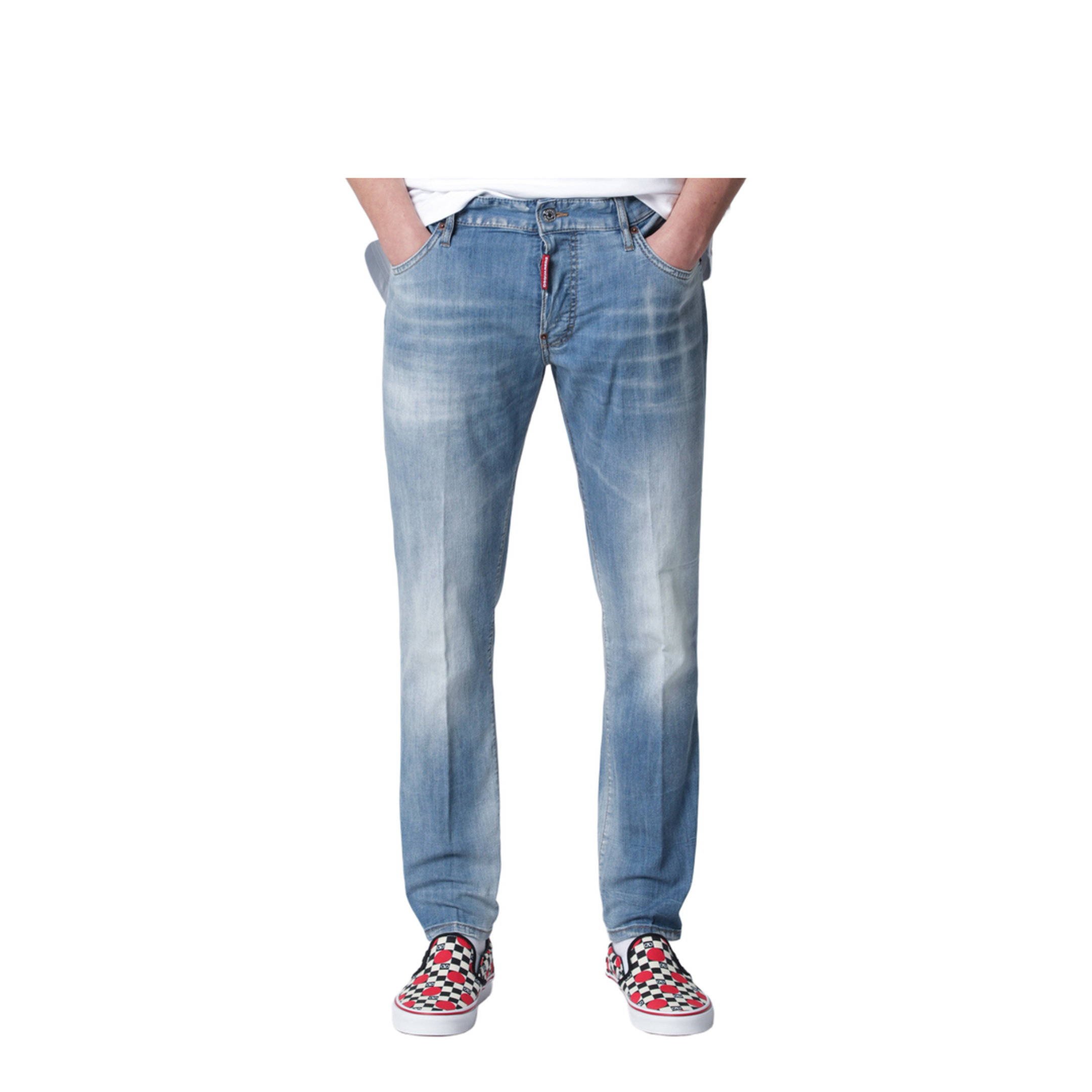 Skater Light-Wash Stretch Denim Jeans In Blue - Image 1