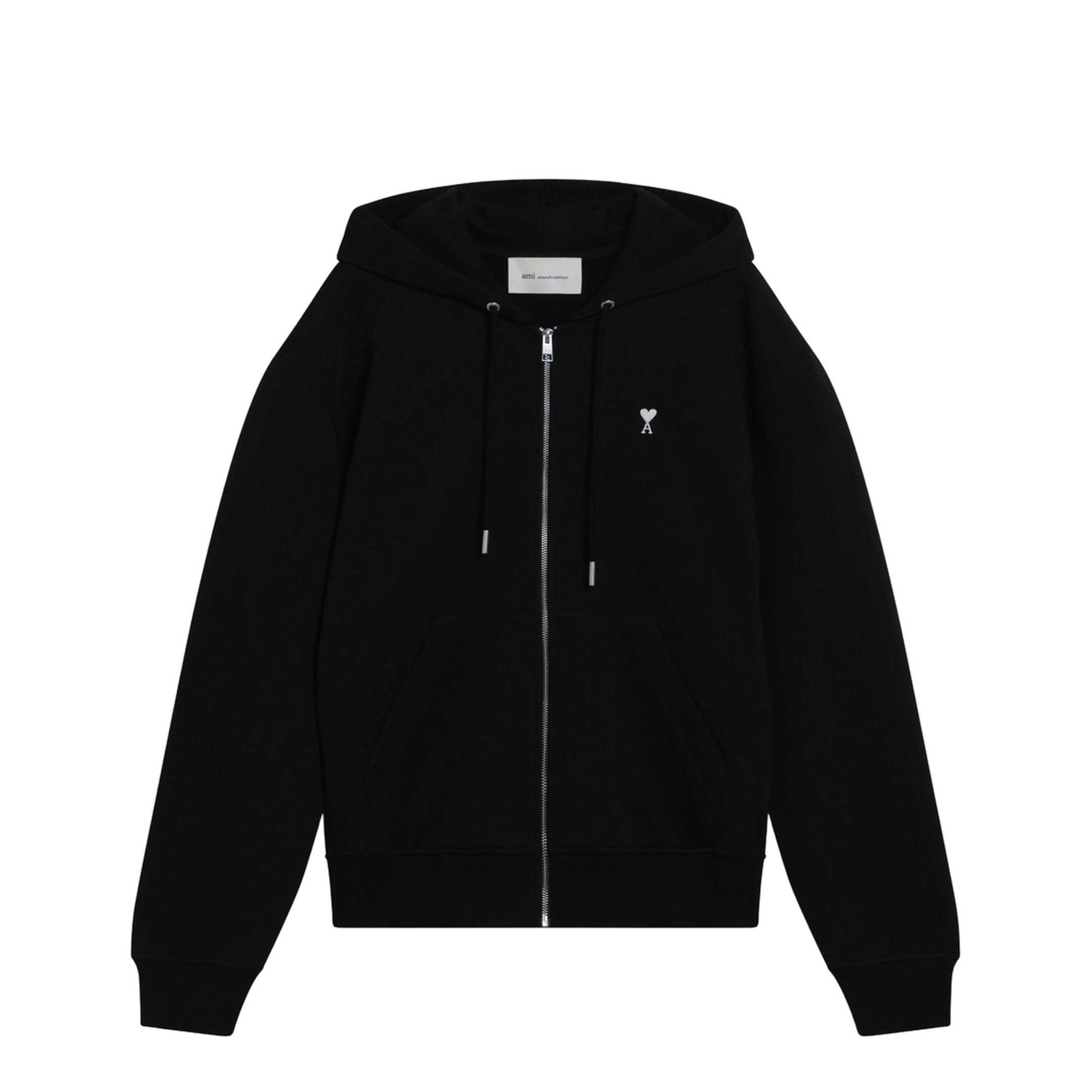 Black Cotton Zip Hoodie - Image 1