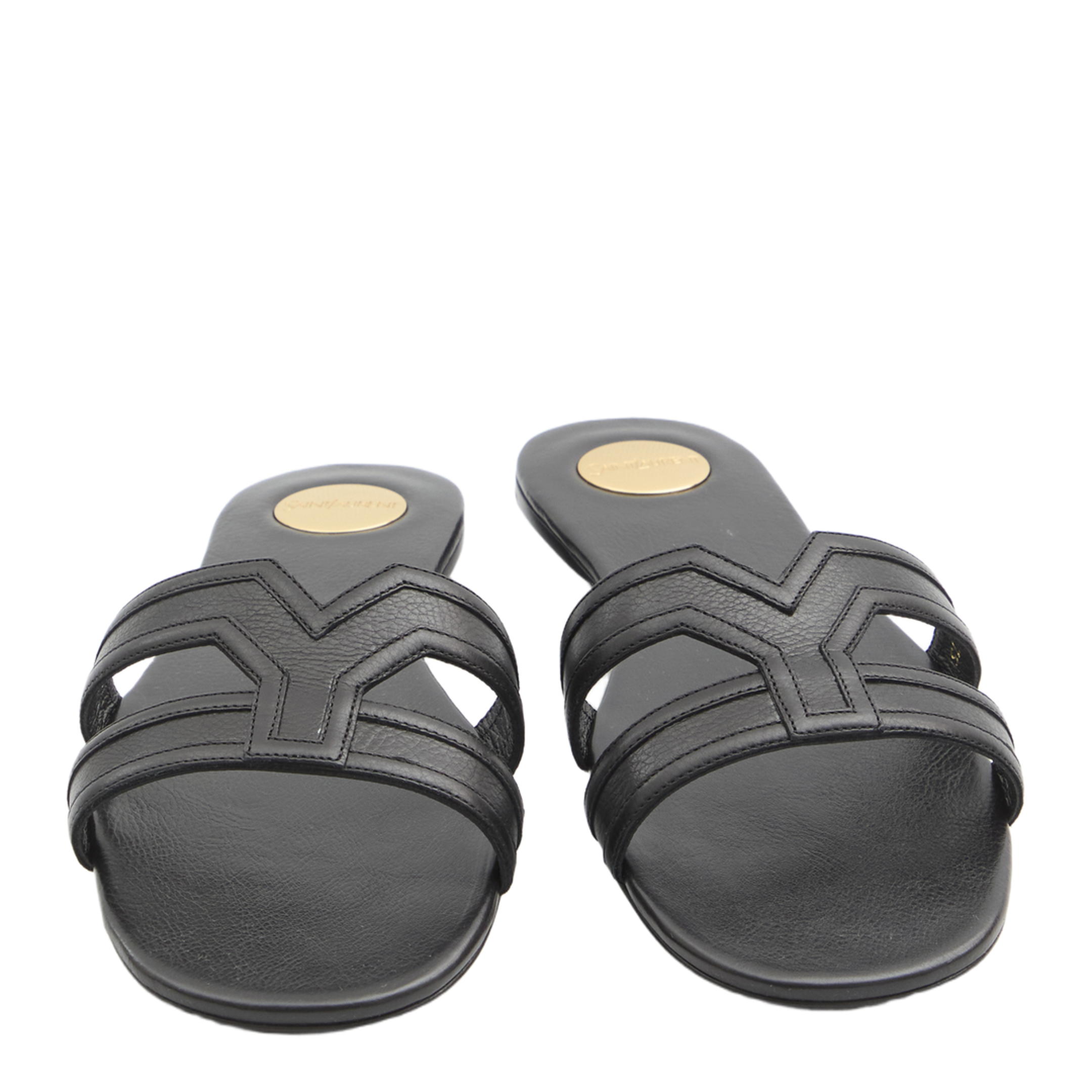 MABROUKA Slides in Smooth Leather in Black - Image 5