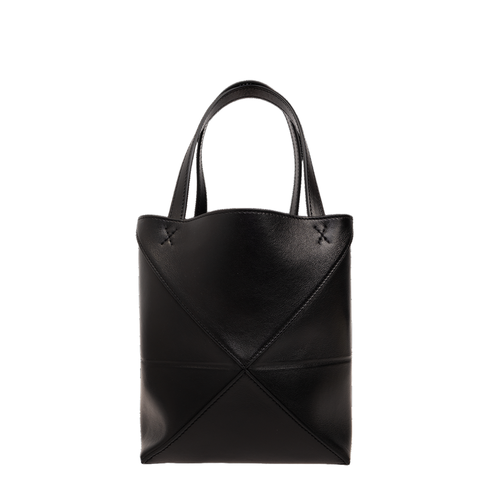 Puzzle Mini Calfskin Tote - Black - Image 3