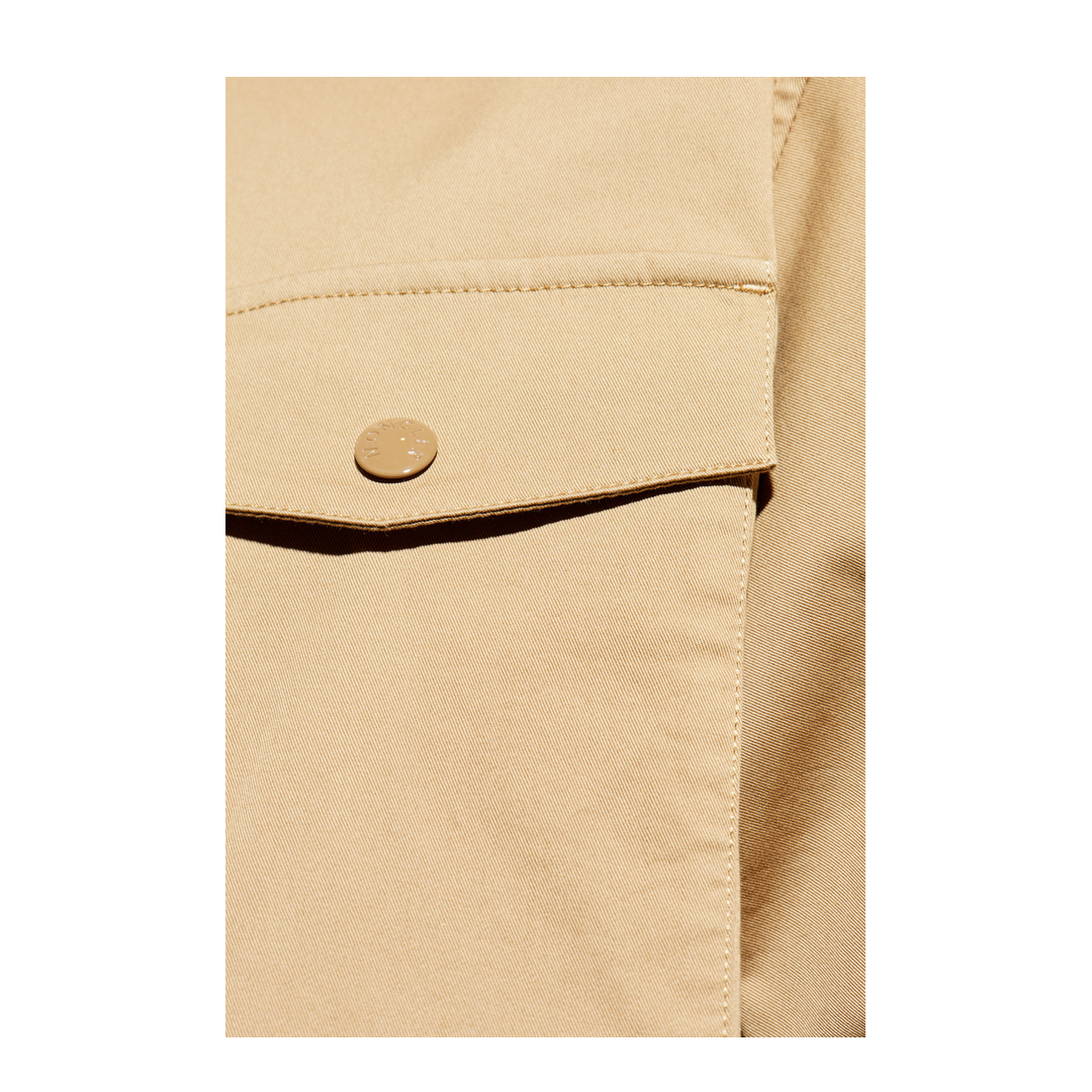 Beige Cotton Gabardine Short Sleeve Shirt - Image 5