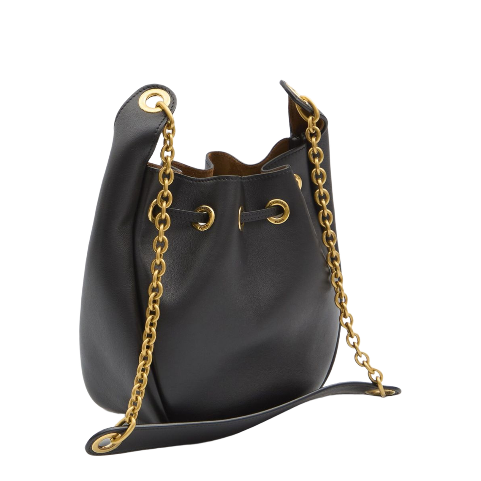 Supple Medium Leather Bucket Bags - Black - Image 3