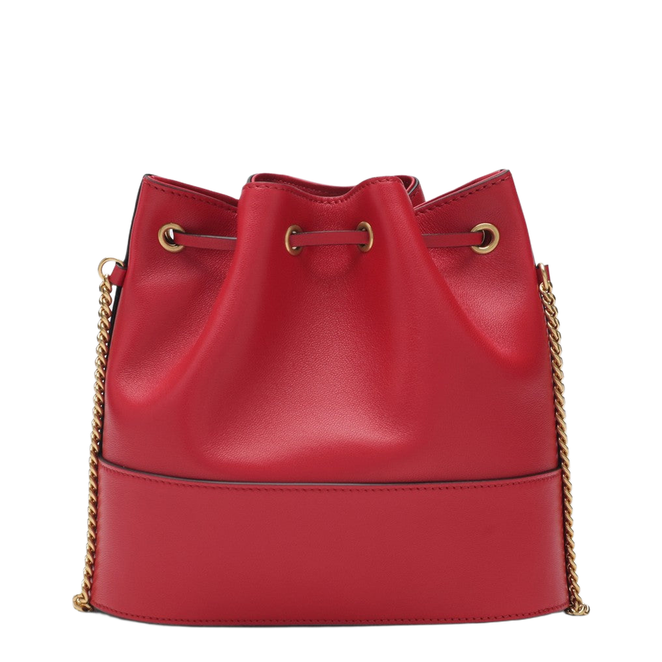 Red Leather Bucket Bag - Image 2
