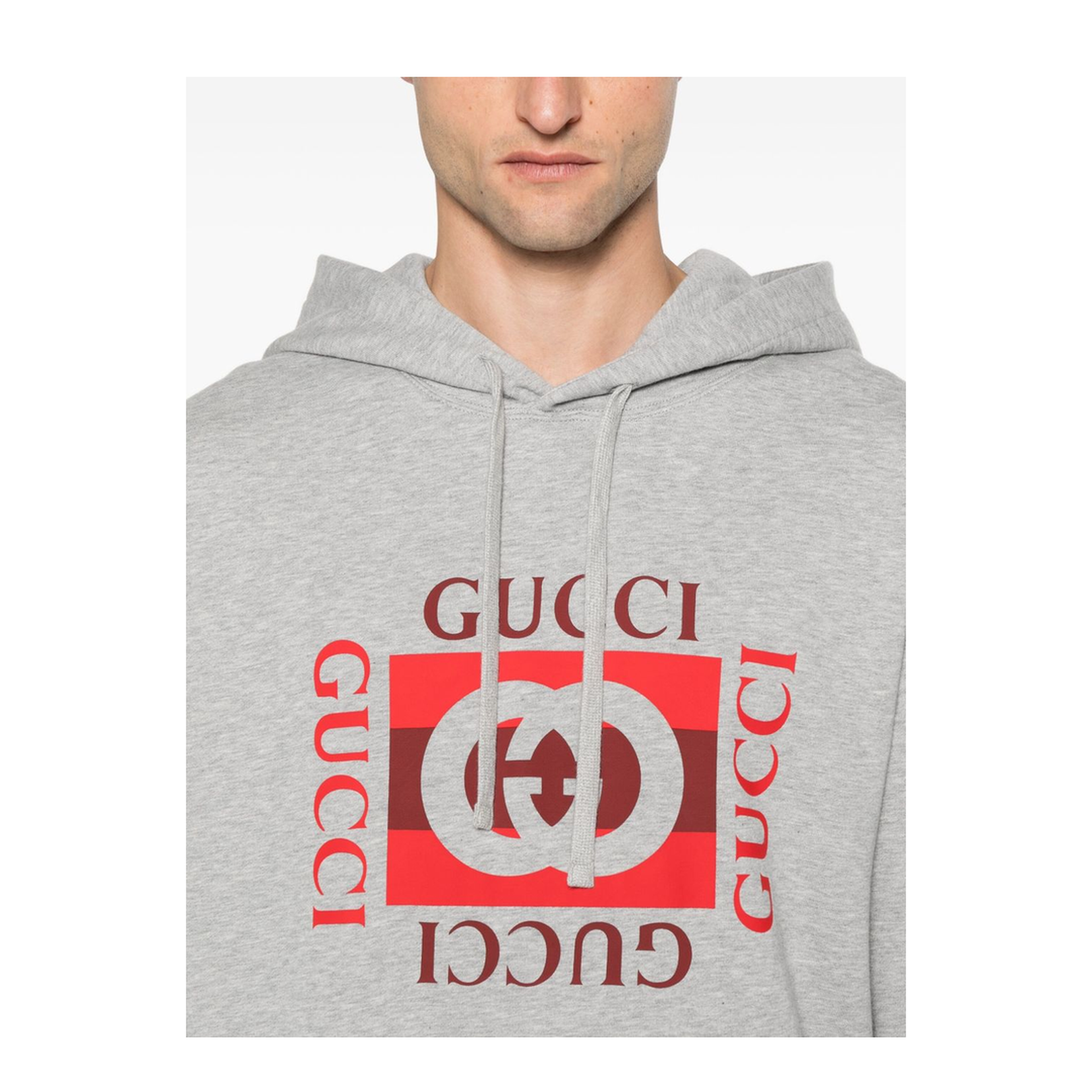 Printed Cotton Jersey Sweatshirt in Grey Mélange - Image 5