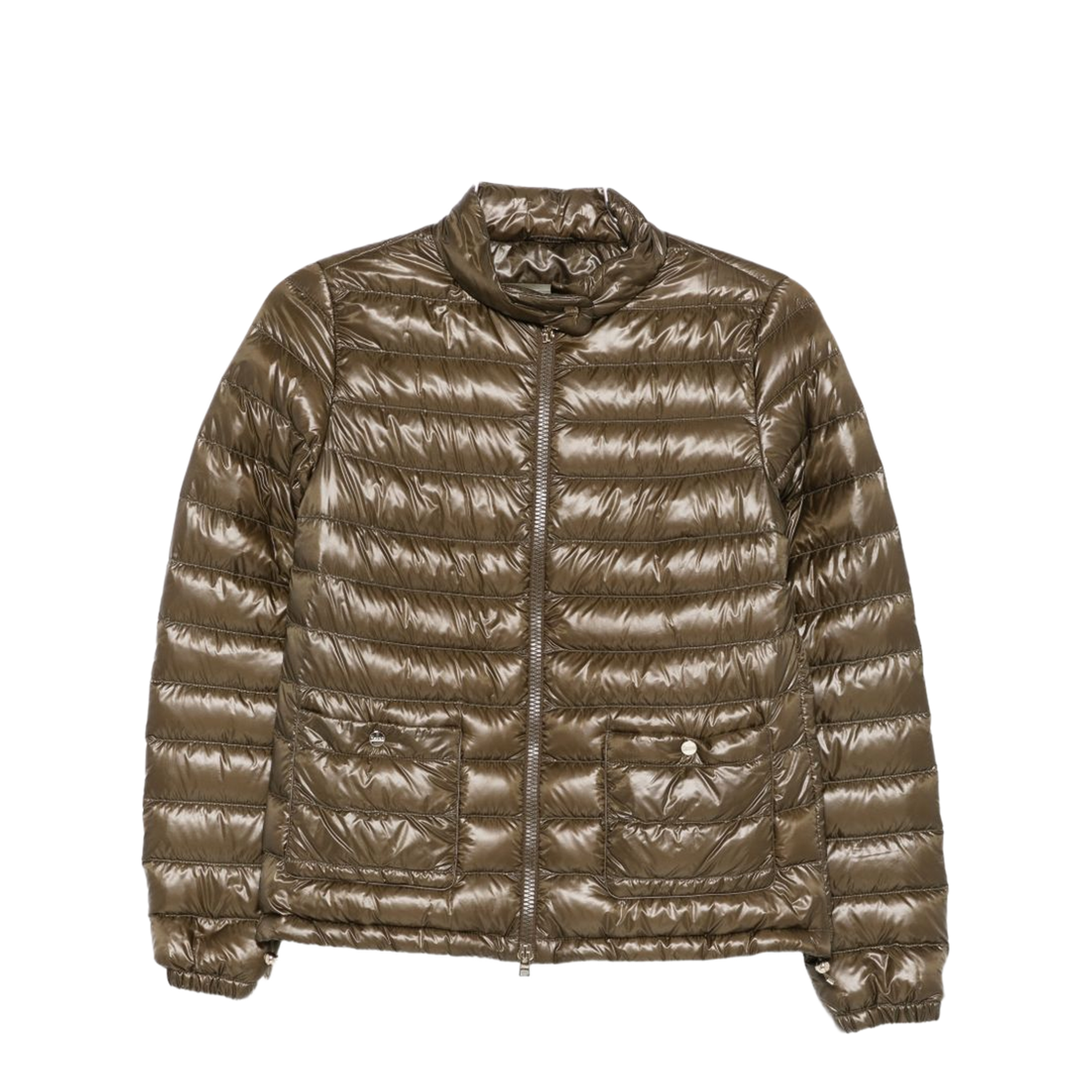 Military Green Ultralight Nylon Bomber Jacket - Image 1