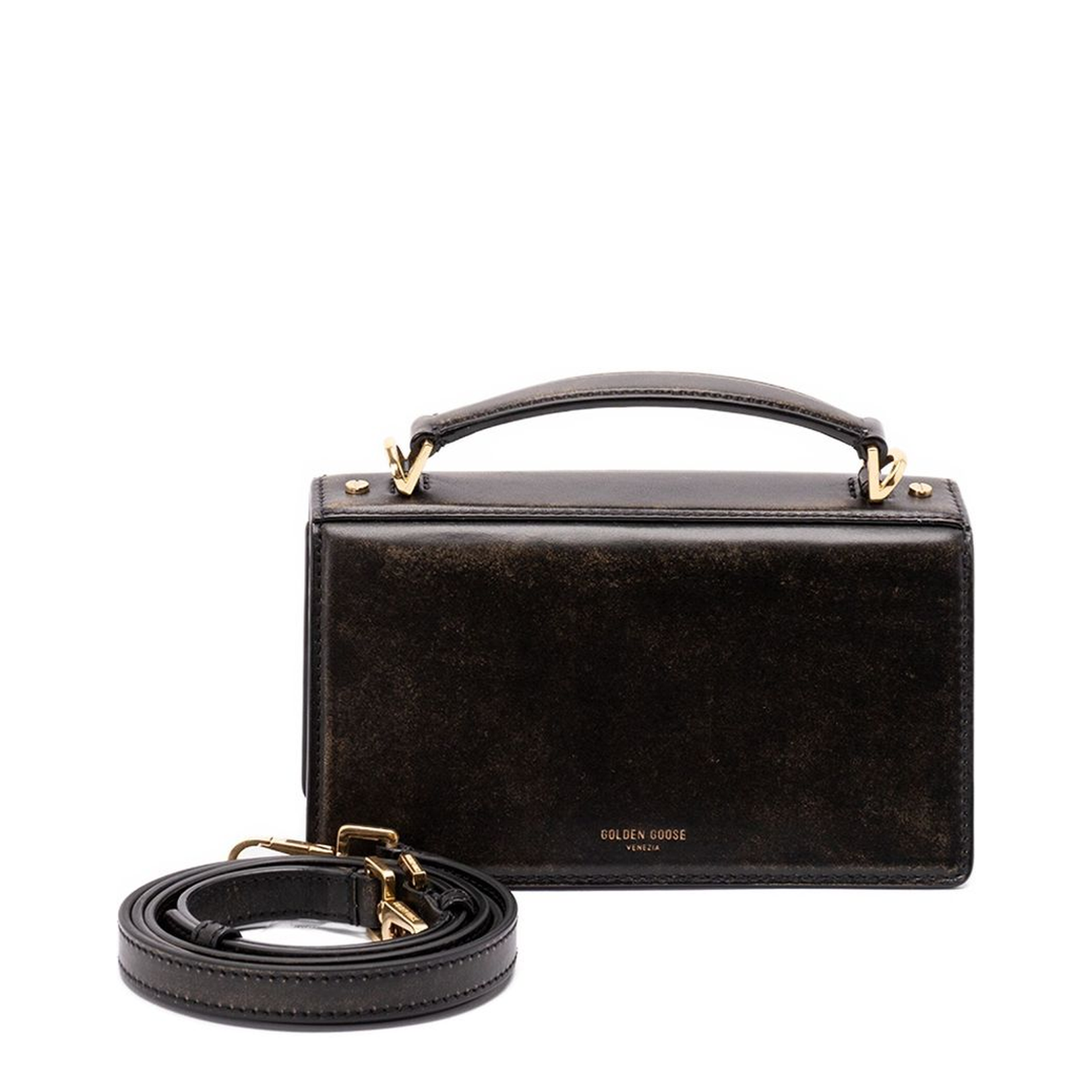 Venezia Small Leather Top-Handle Bag - Dark Brown - Image 2