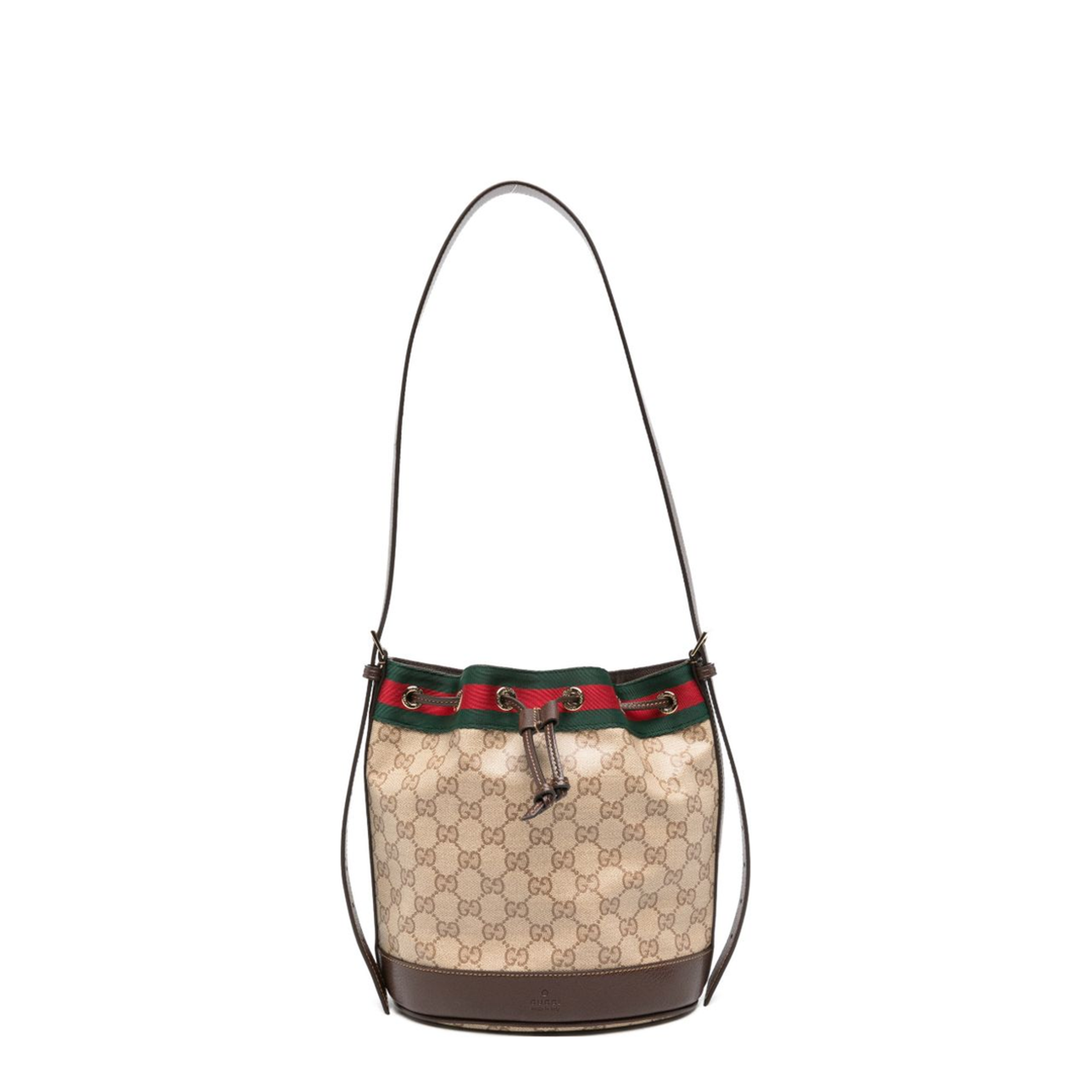 Venice Small GG Coated Canvas Bucket Bag - Sand and Brown GG Canvas - Image 1