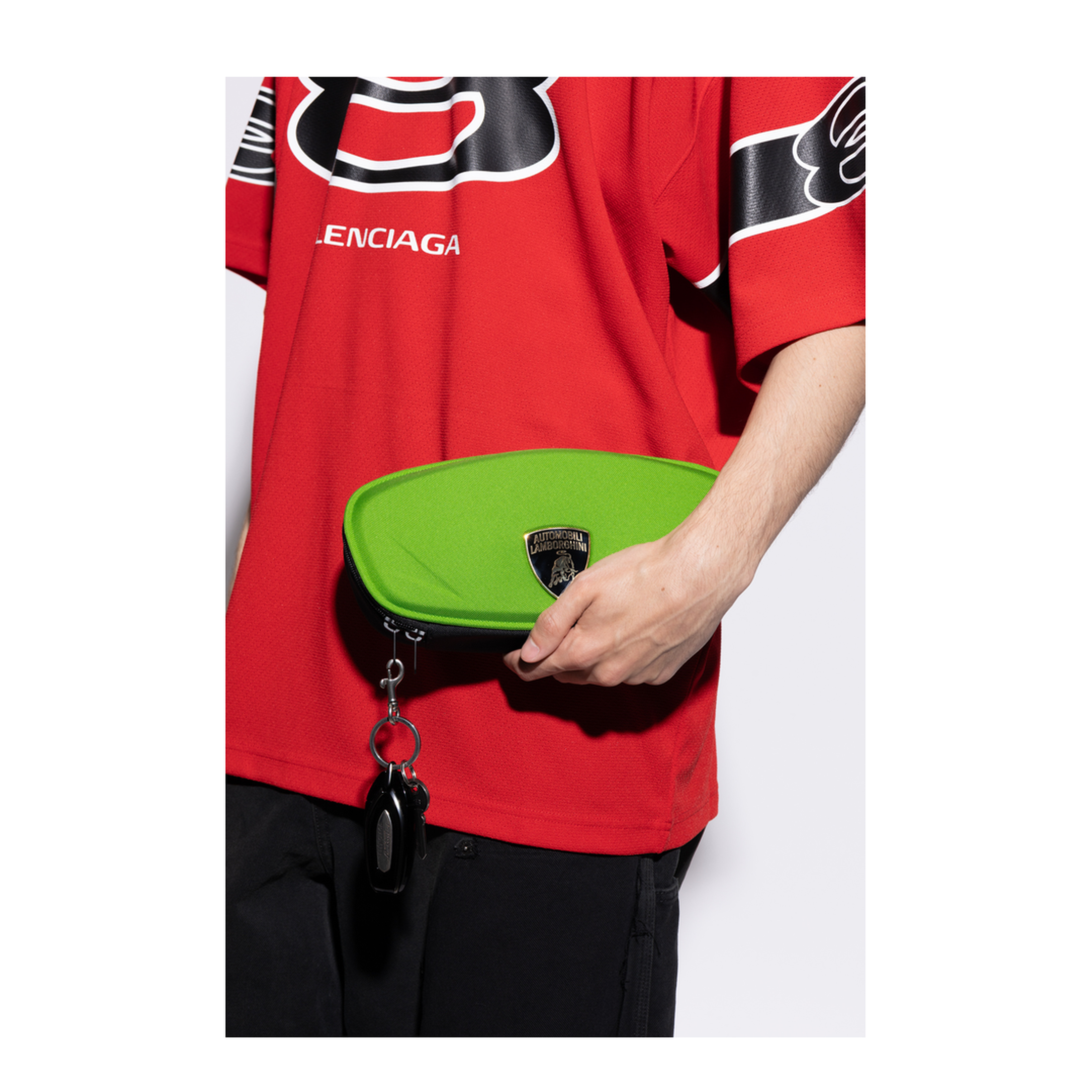 Balenciaga x Automobili Lamborghini Clutch With Charms - Green - Image 2