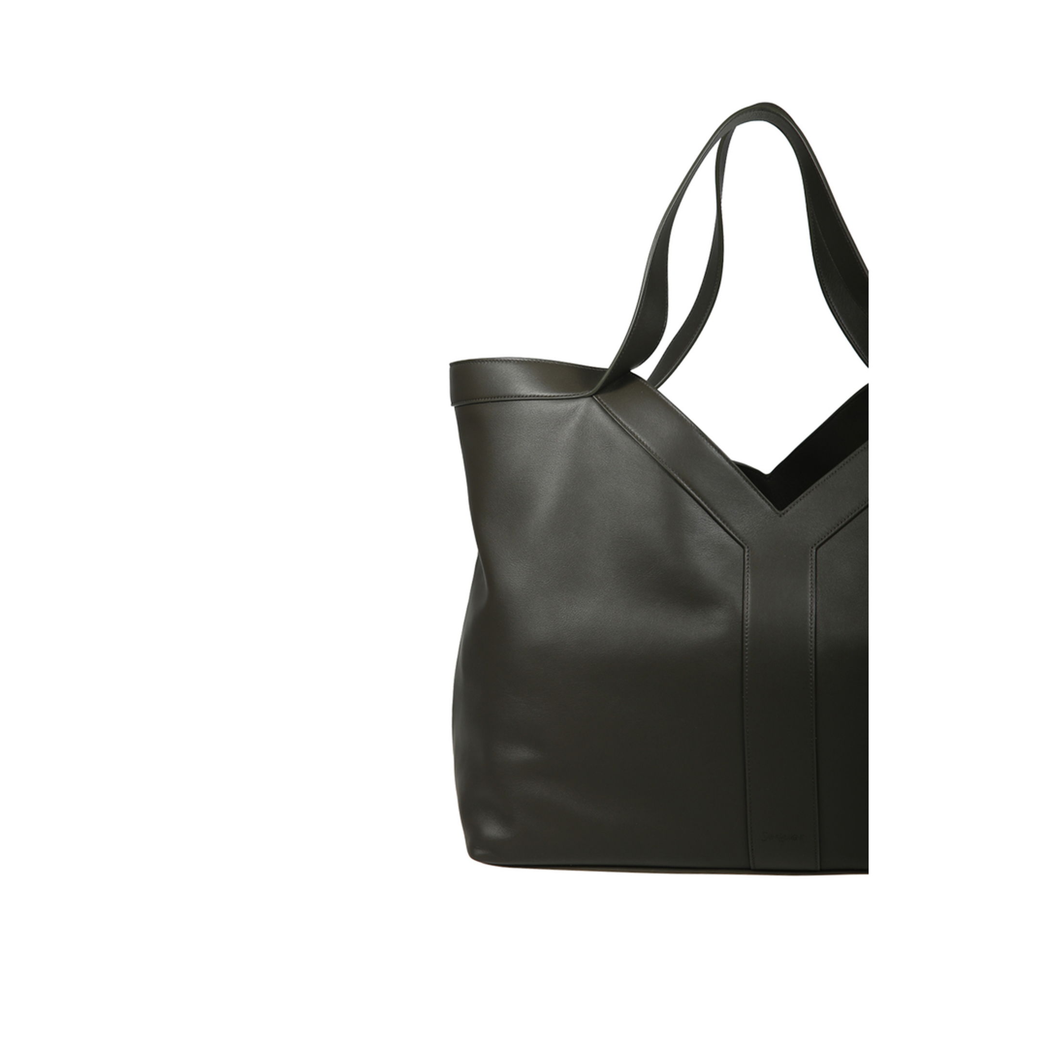 Y Large Smooth Leather Tote in Light Musk - Image 4