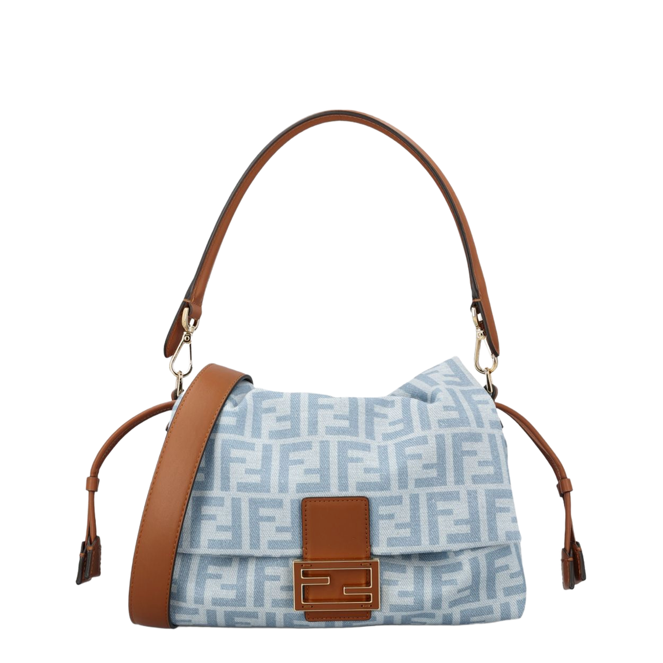 Mamma Baguette Medium Calfskin Shoulder Bag - Light Blue - Image 1