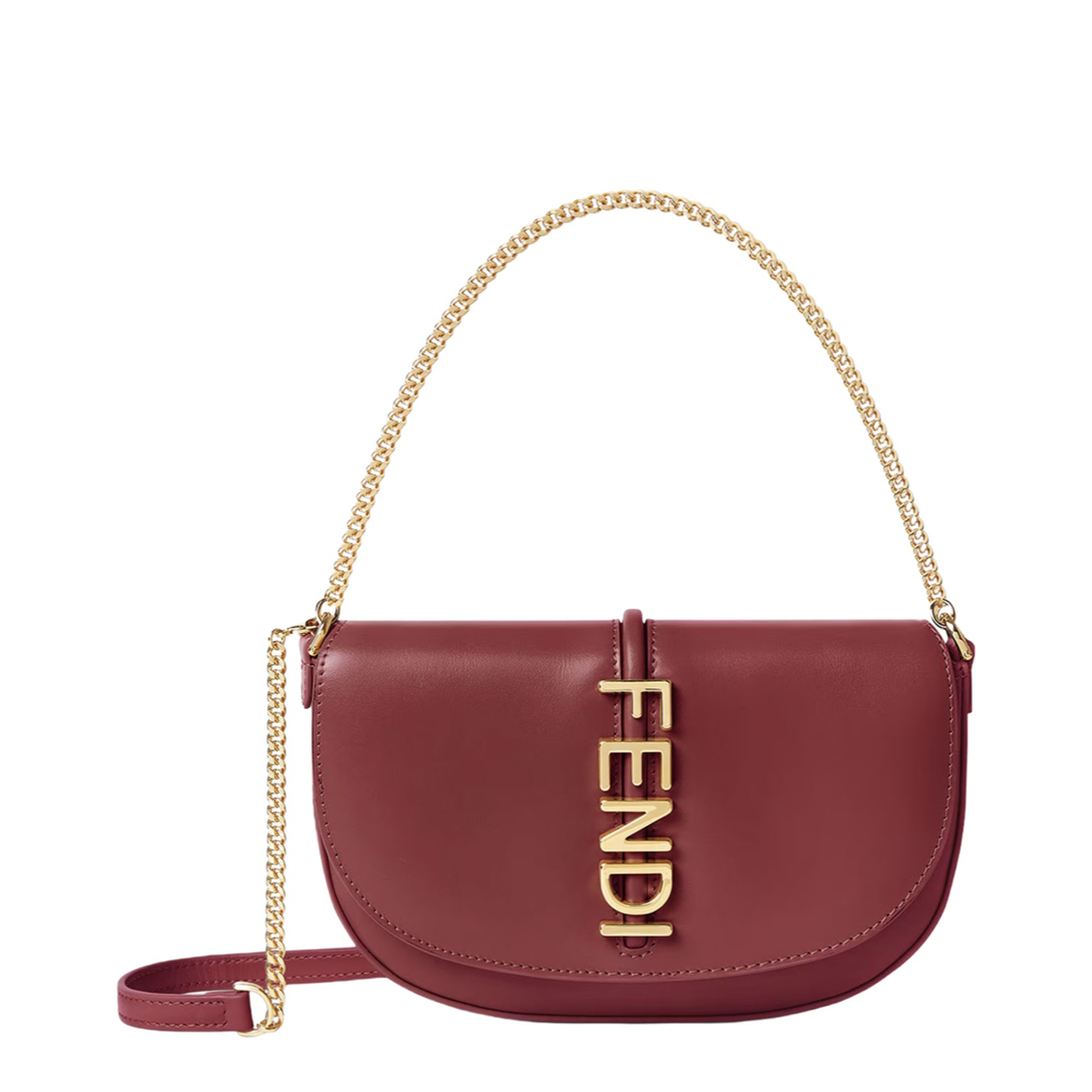 Wallet on Chain Leather Red - Image 1