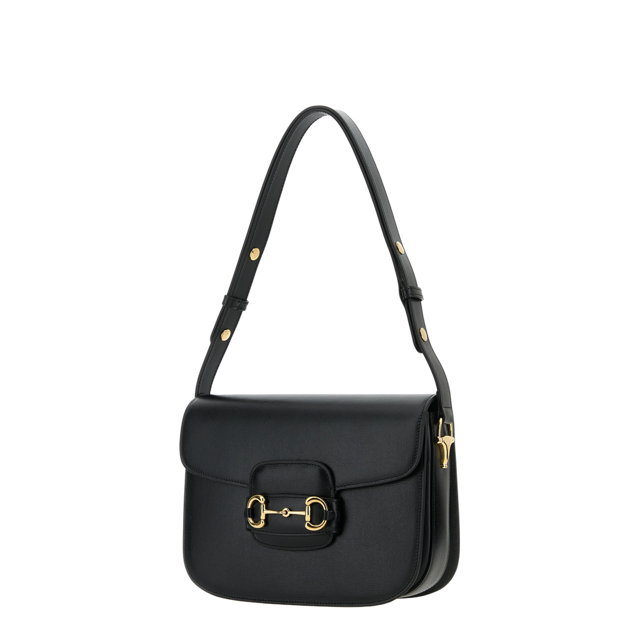 Horsebit 1955 Medium Leather Shoulder Bag - Black - Image 2