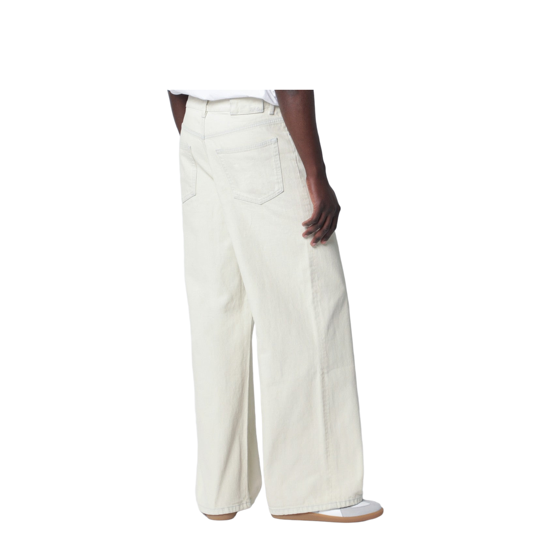 Wide-leg light blue bleached jeans - Image 2