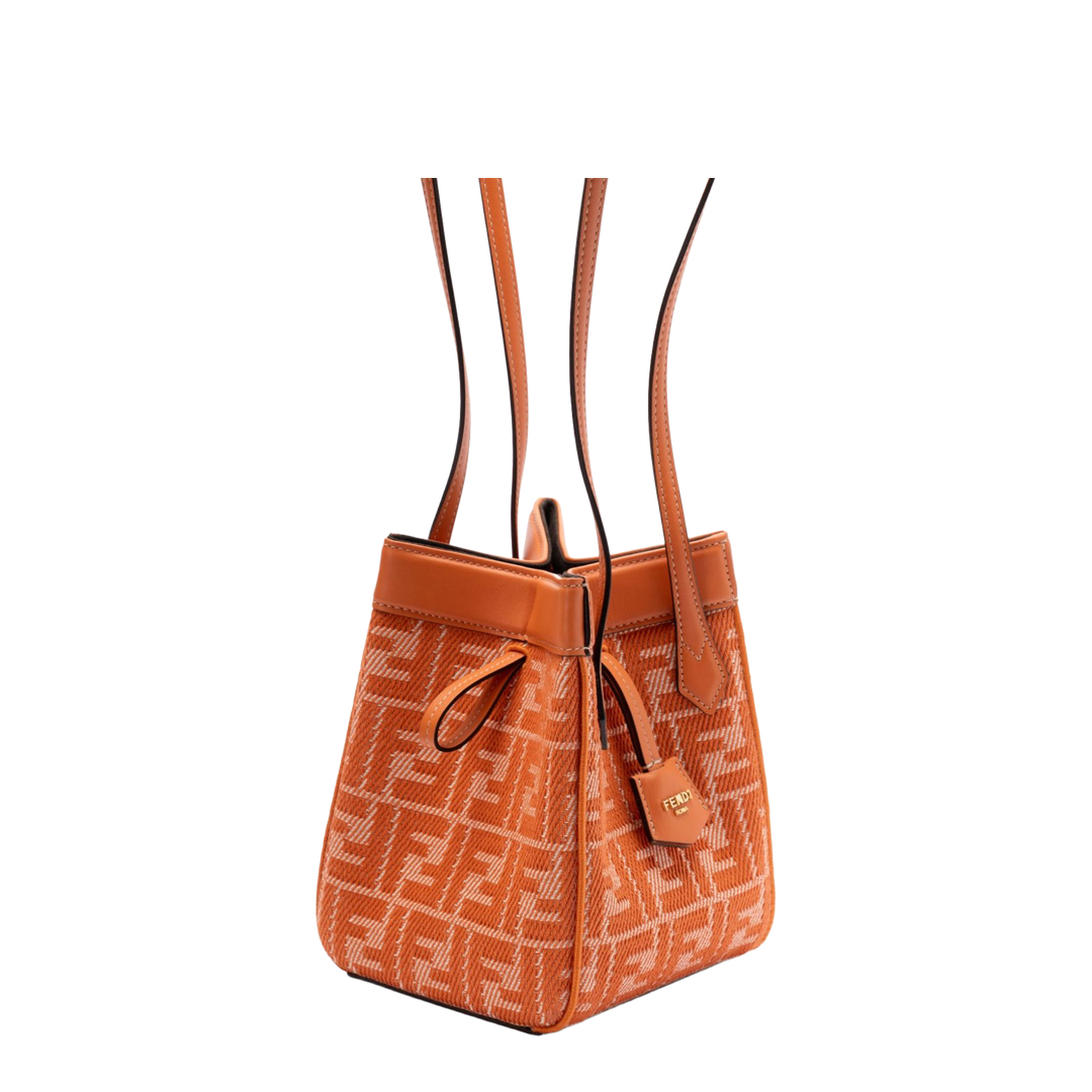 Origami Mini Denim Bucket Bags - Orange - Image 3