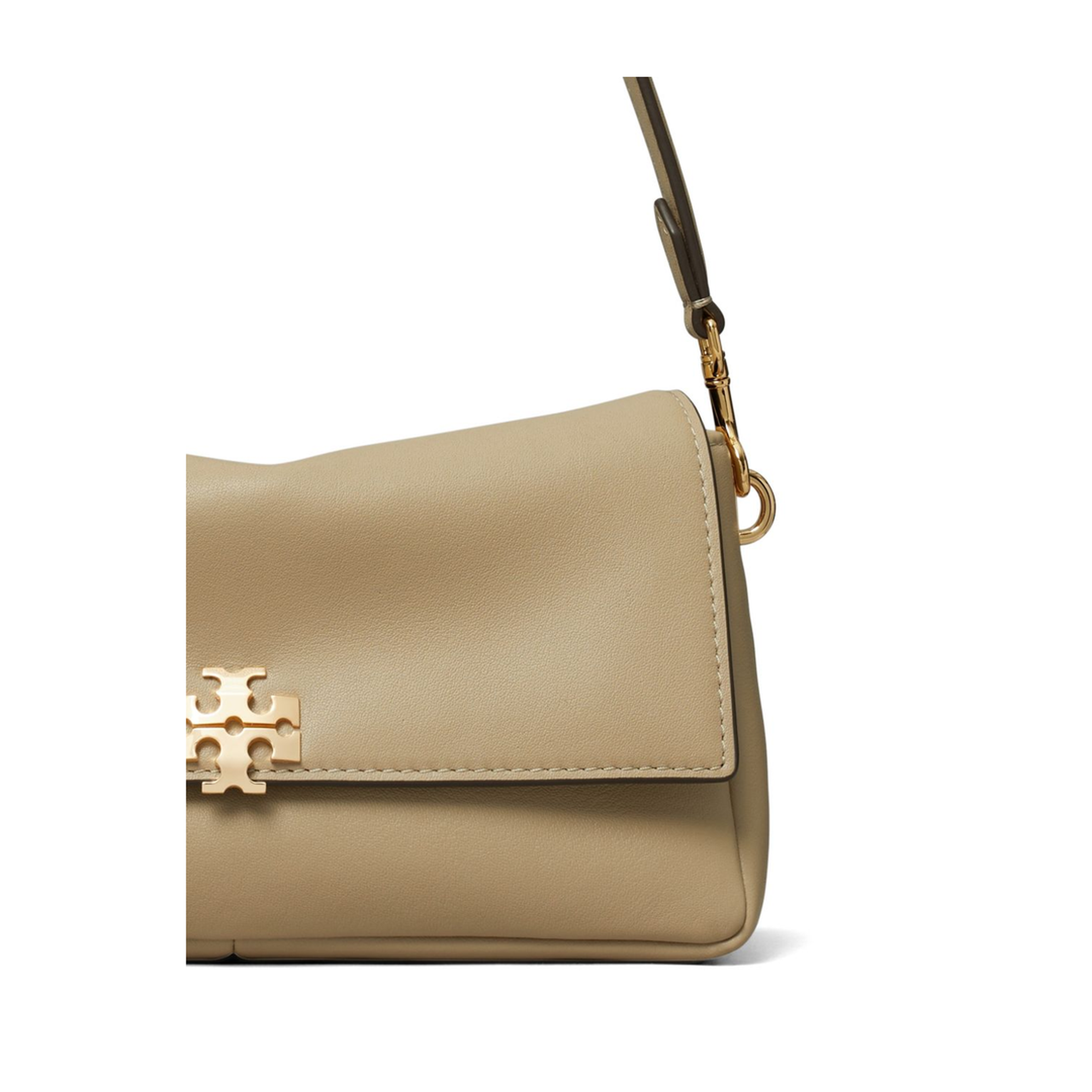 Charlie Small Leather Shoulder Bag - Soft Cement - Image 3