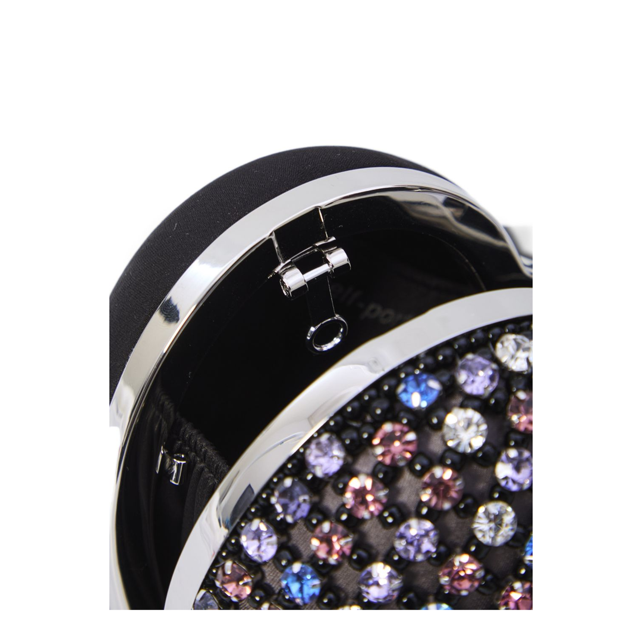 Multi Crystal Heart Clutch - Black - Image 4