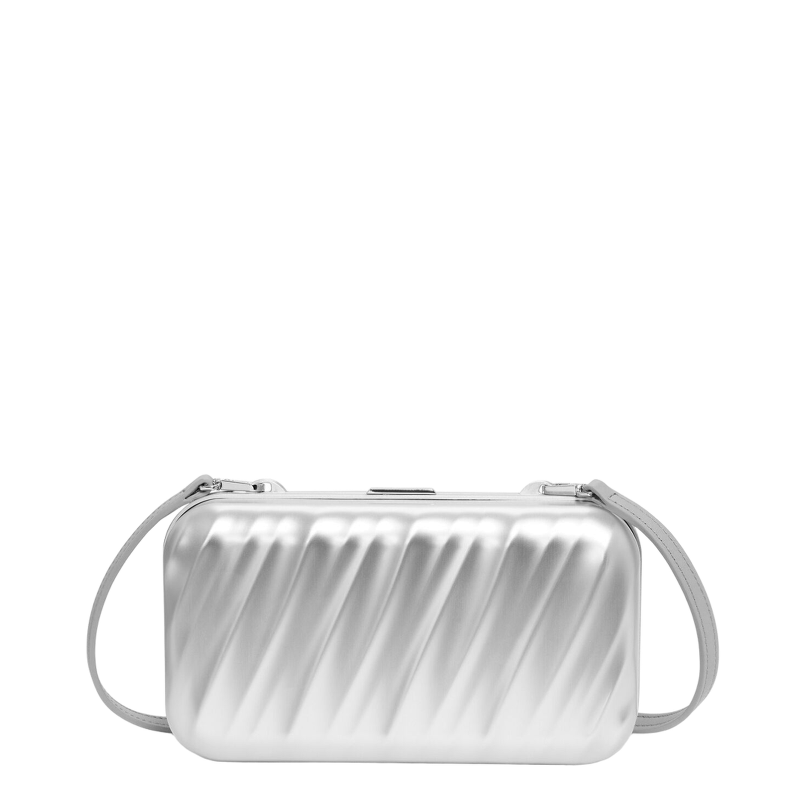 19 Degree Aluminum Minaudière Clutch Bag - Metallic Silver - Image 2