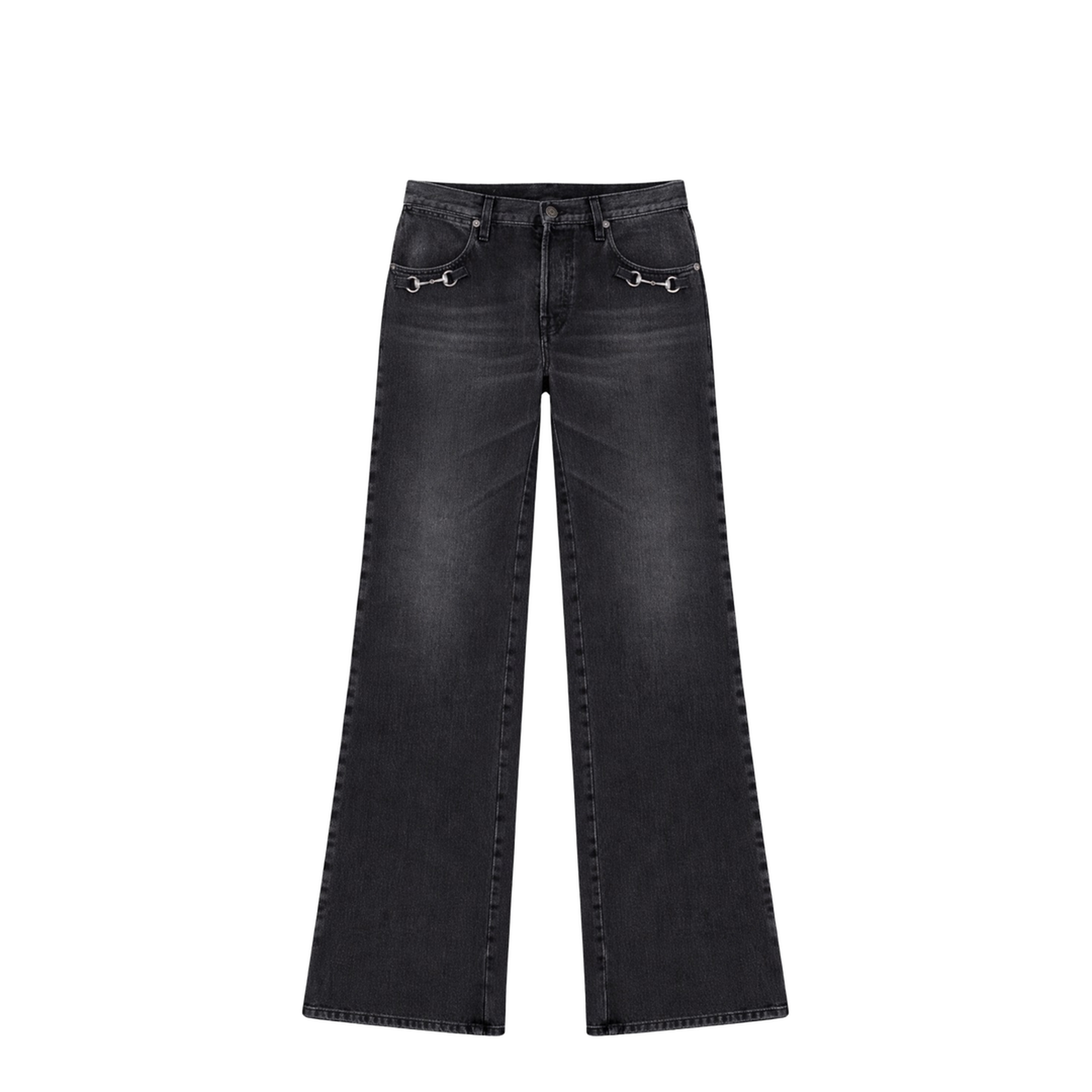 Denim Jeans with Horsebit Detail - Image 1