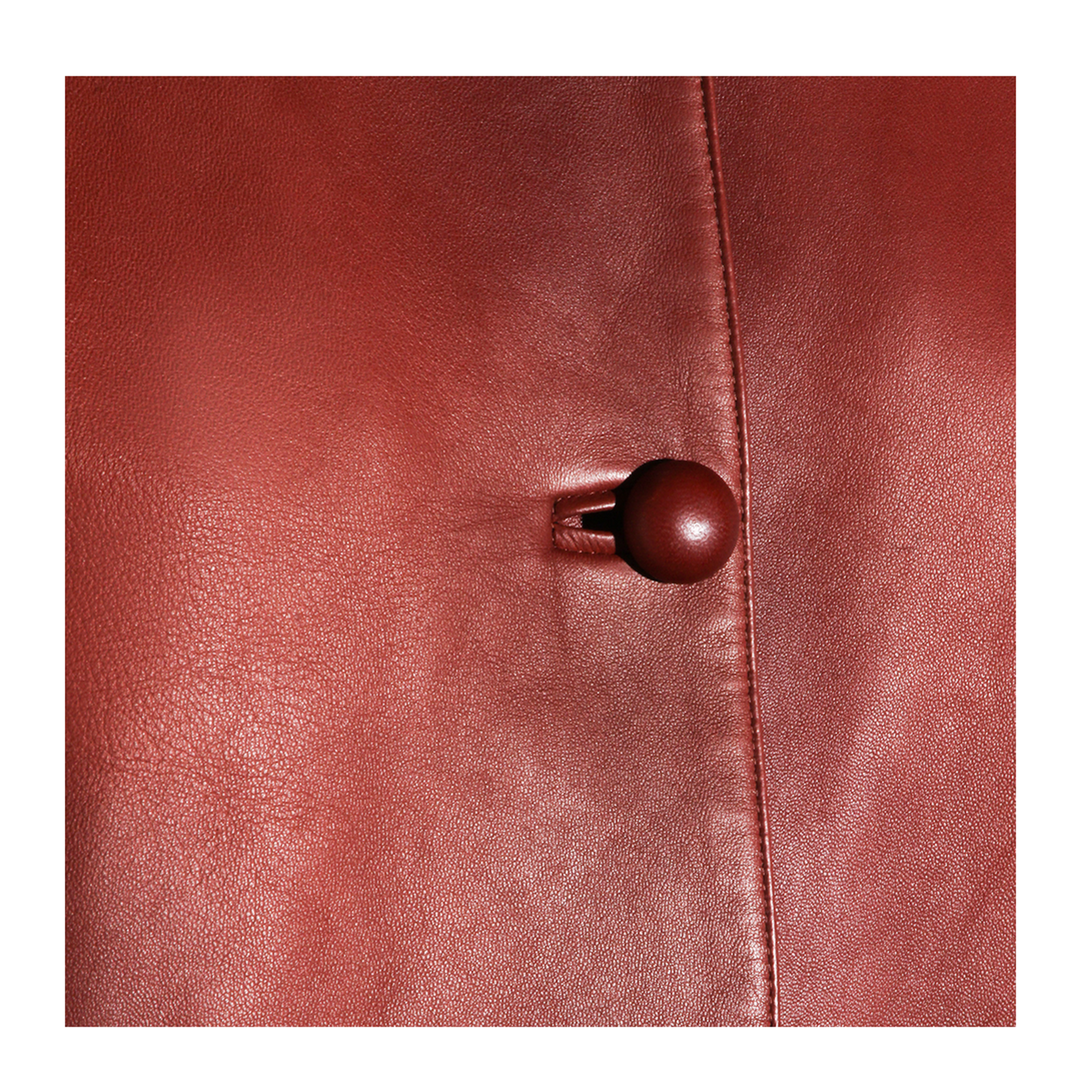 Short Burgundy Jacket in Plongé Nappa Leather - Image 7