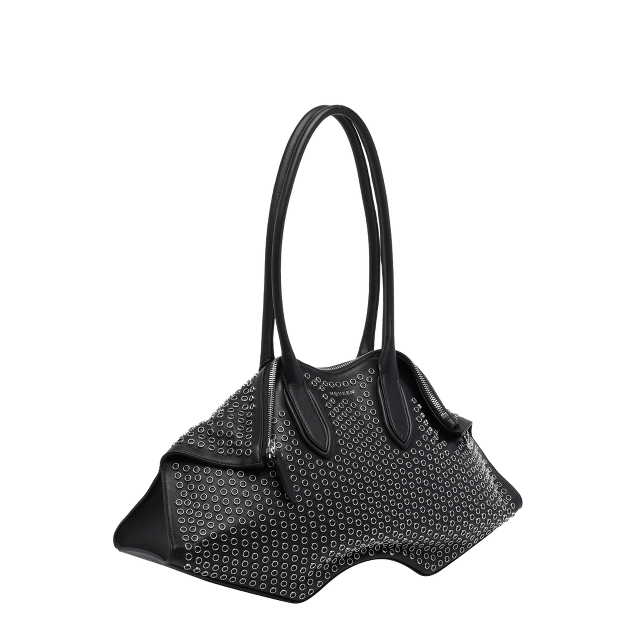 Manta Medium Calf Leather Shoulder Bag - Black - Image 2