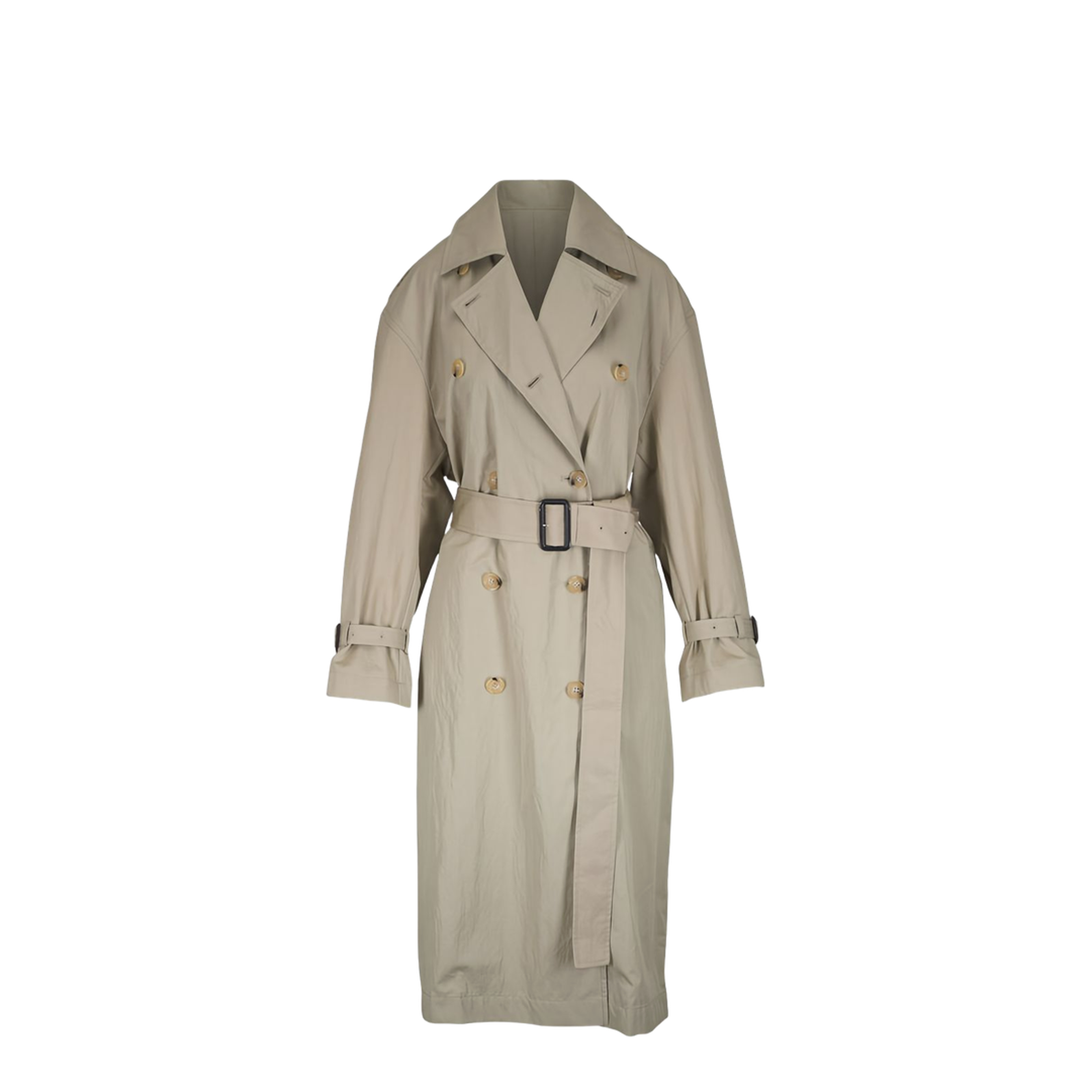 Beige Double-Breasted Trench Coat - Image 1