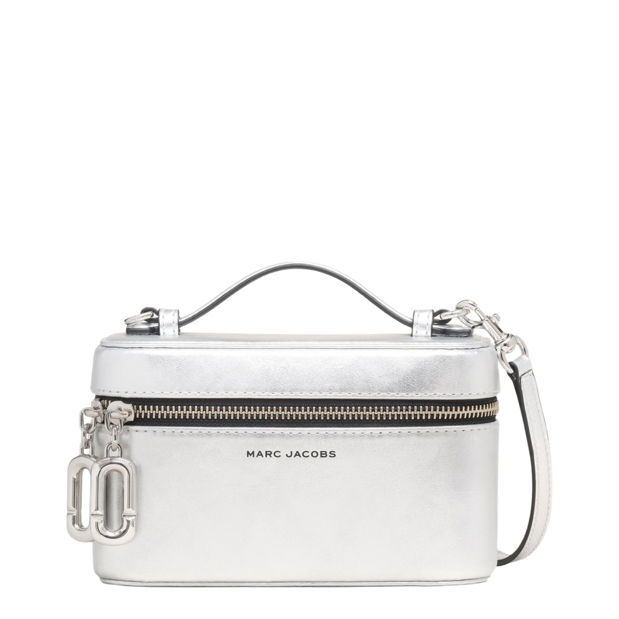 Scene Smooth Metallic Leather Vanity Bag - Silver - Image 1