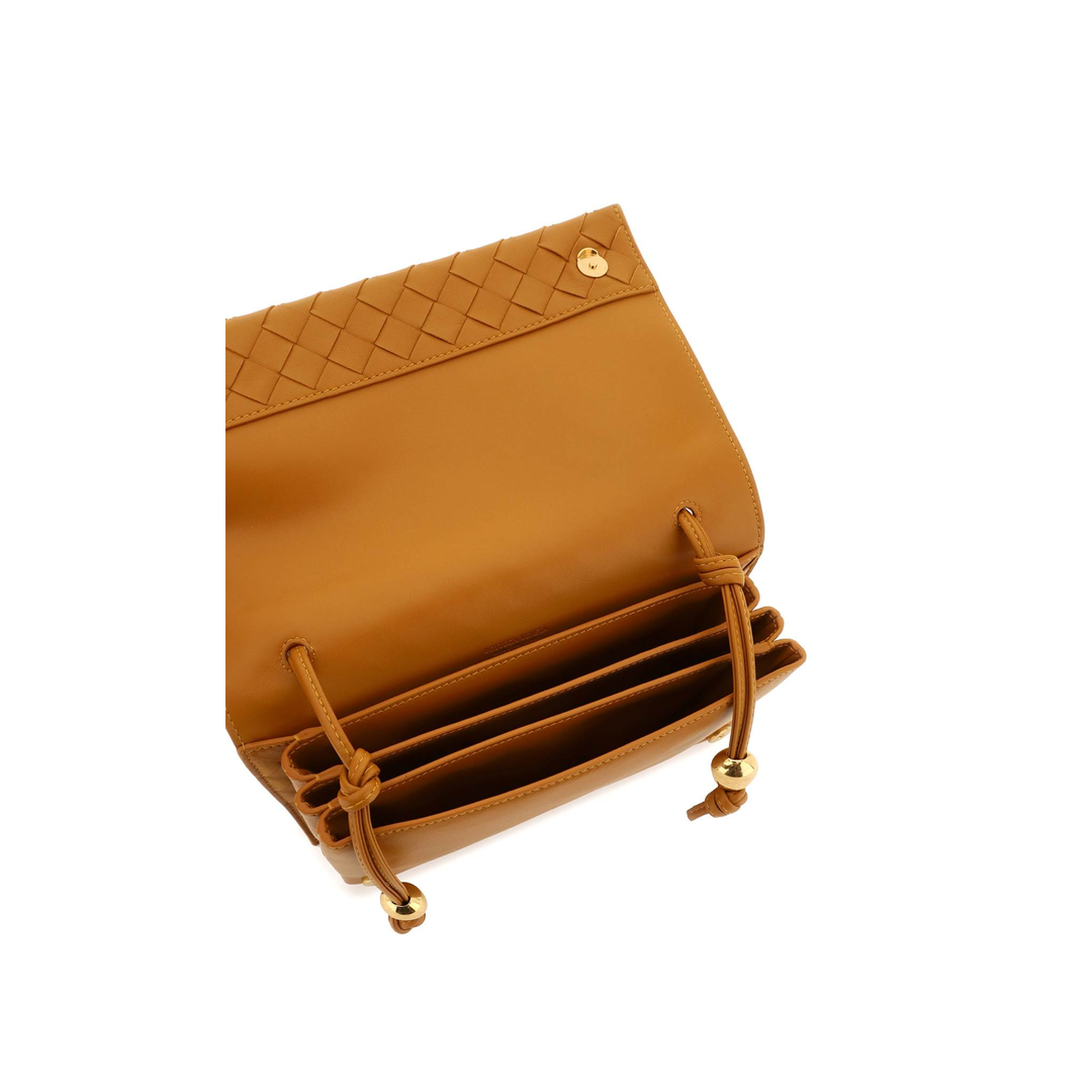 Intrecciato Leather Shoulder Bags - Gold - Image 4