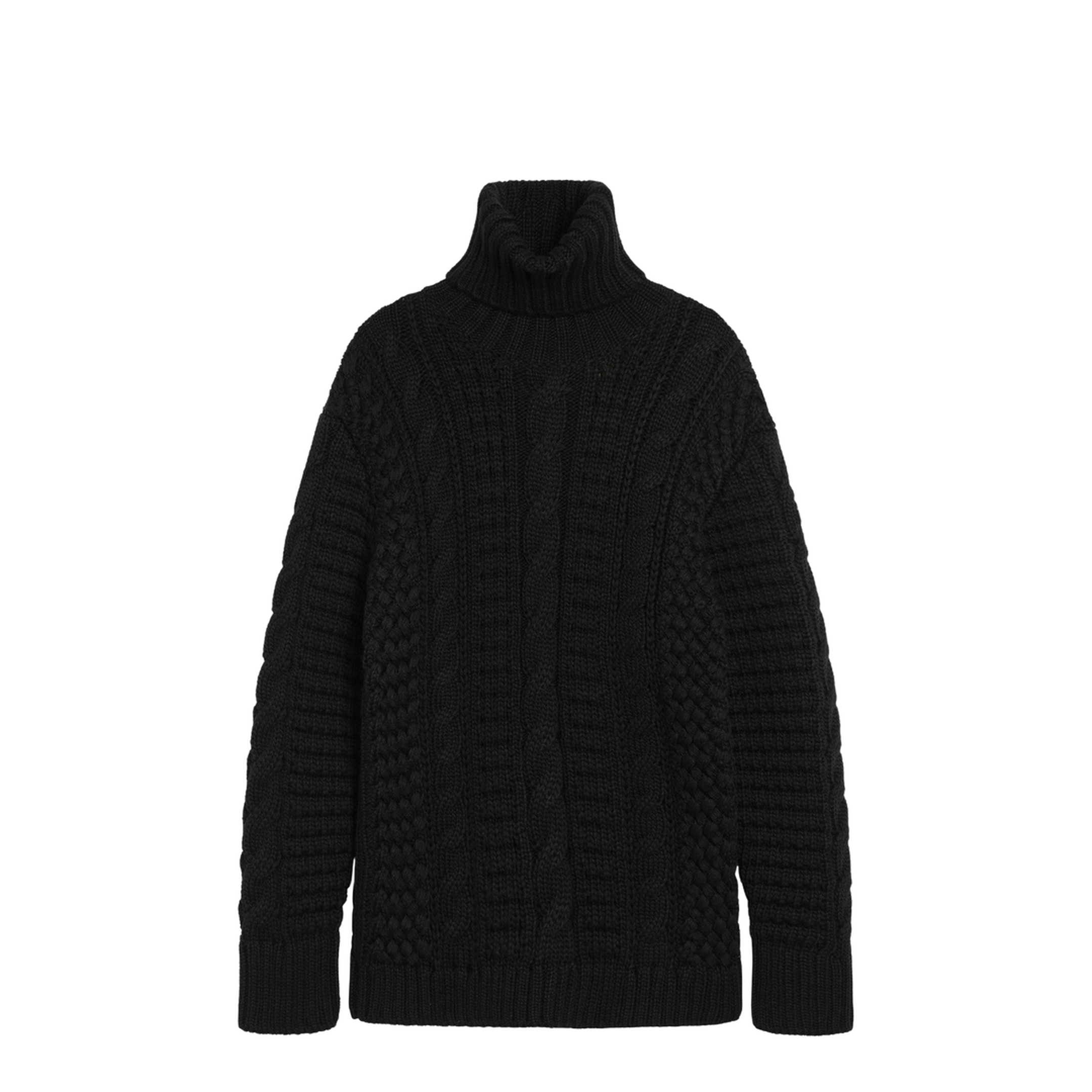 Black Wool Turtleneck Sweater - Image 1