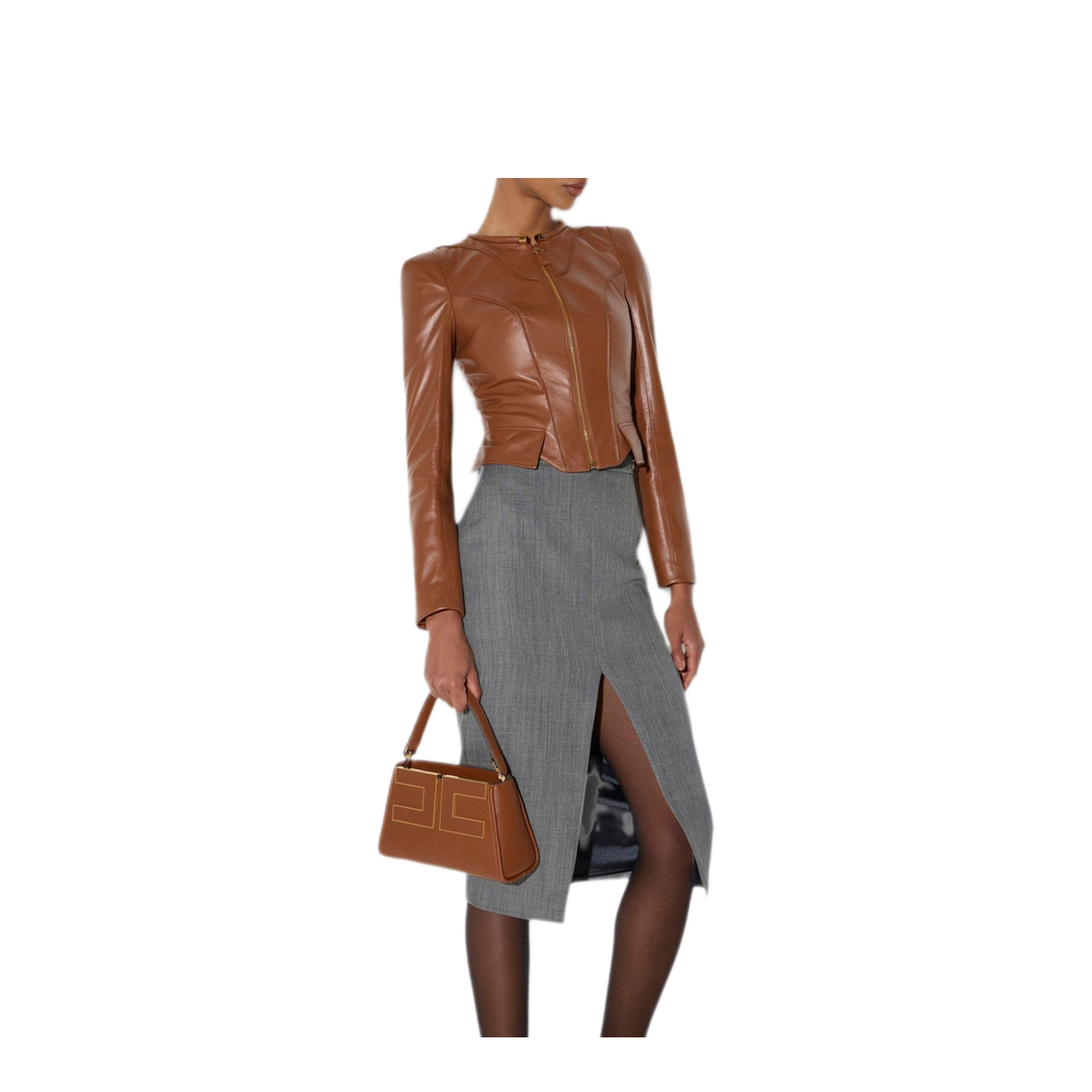 Peekaboo ISeeU Small Calfskin Handbag - Brown - Image 3