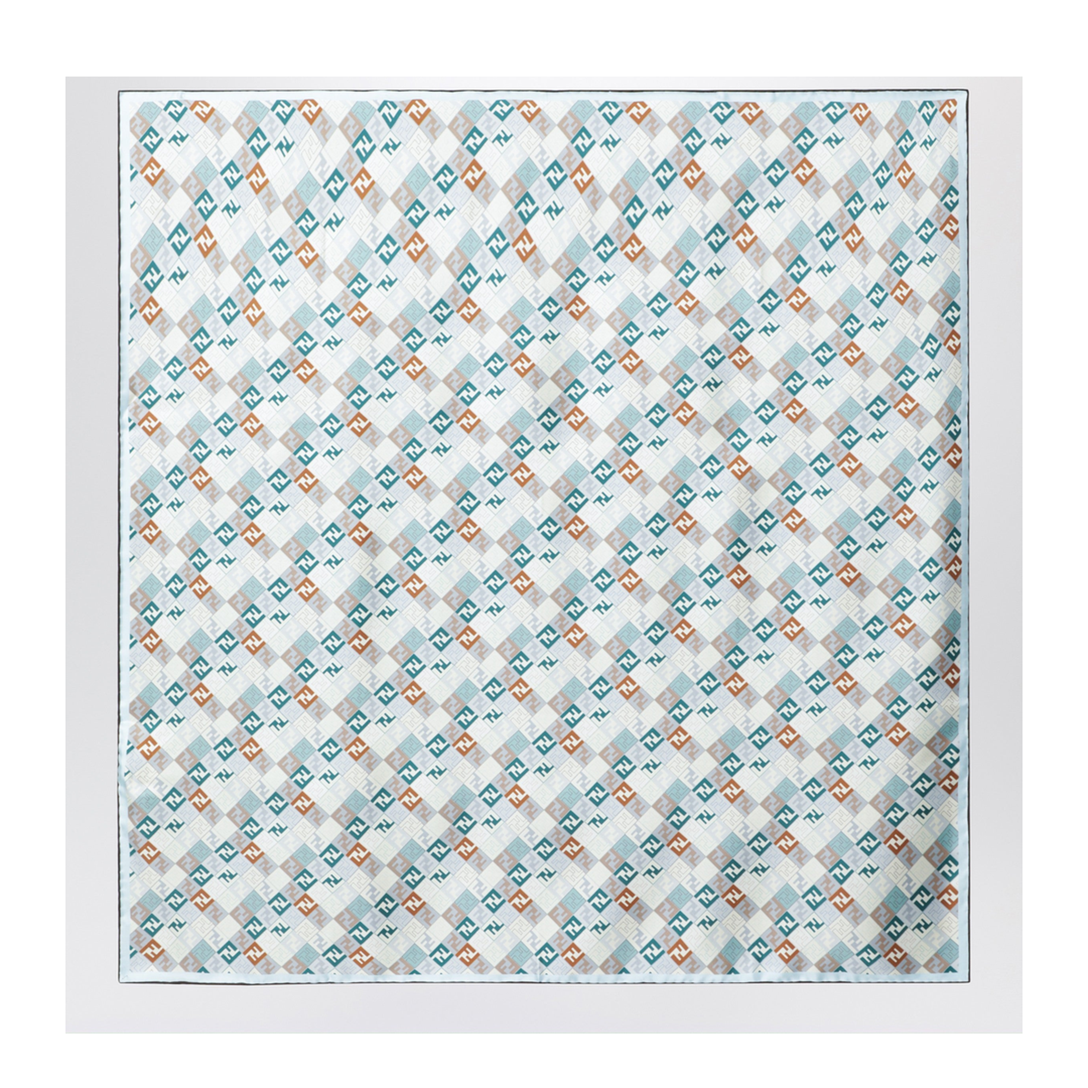Multicolour Silk Foulard with FF Logo - Image 1