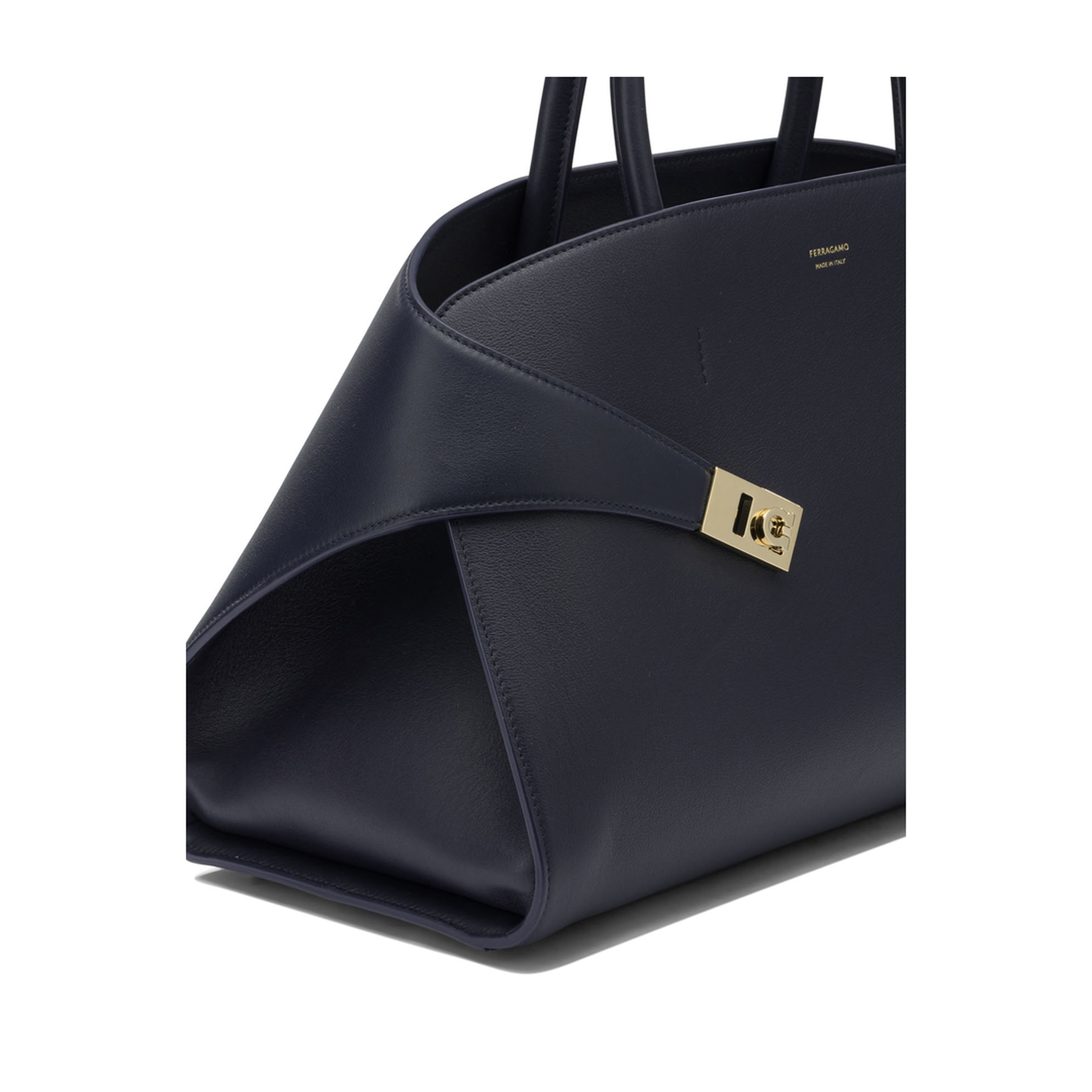 Hug Medium Calfskin Tote Bag - Navy - Image 4