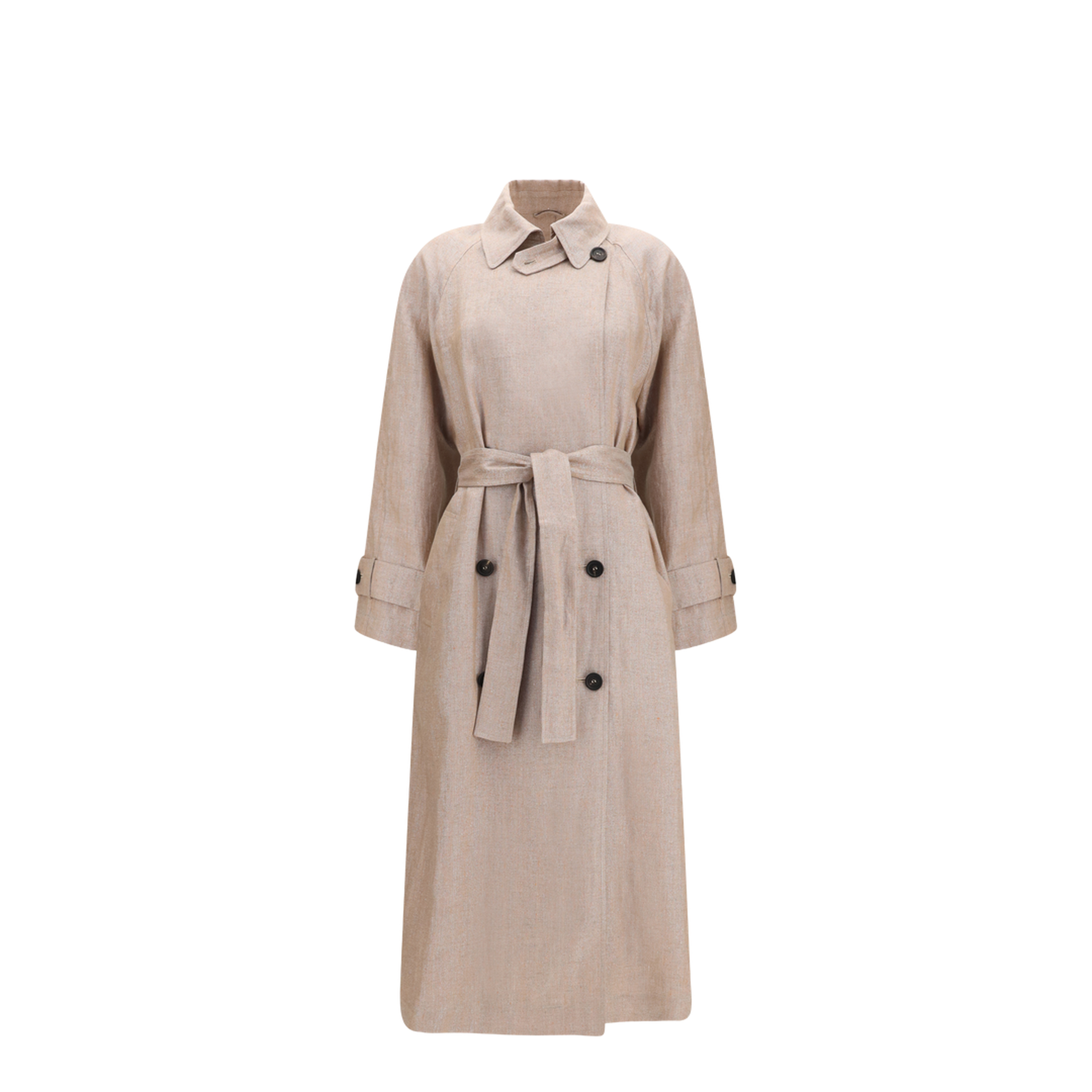 Linen Trench Coat with Lurex - Image 1
