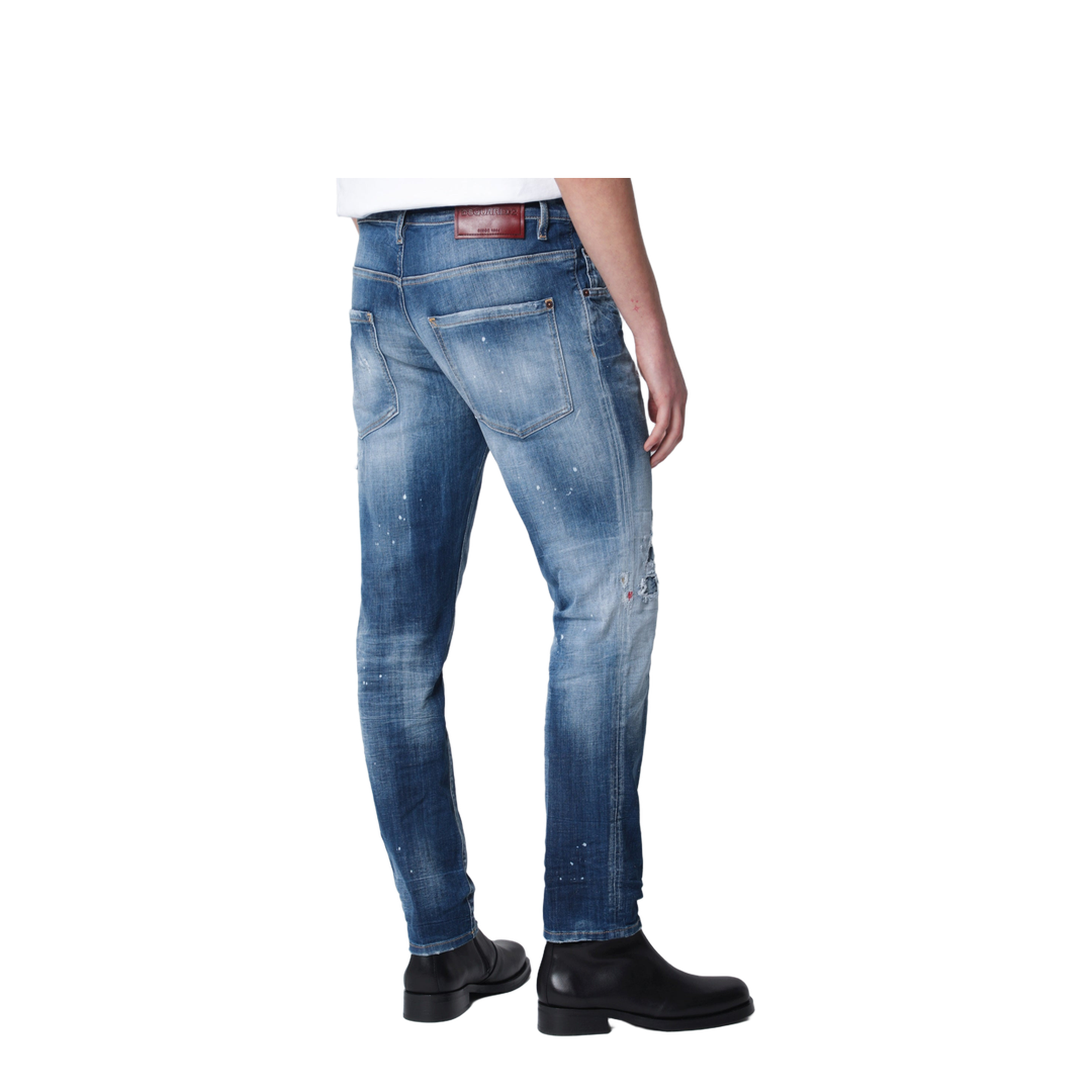 Skater Jeans in Medium Blue with Destroyed Details - Image 2