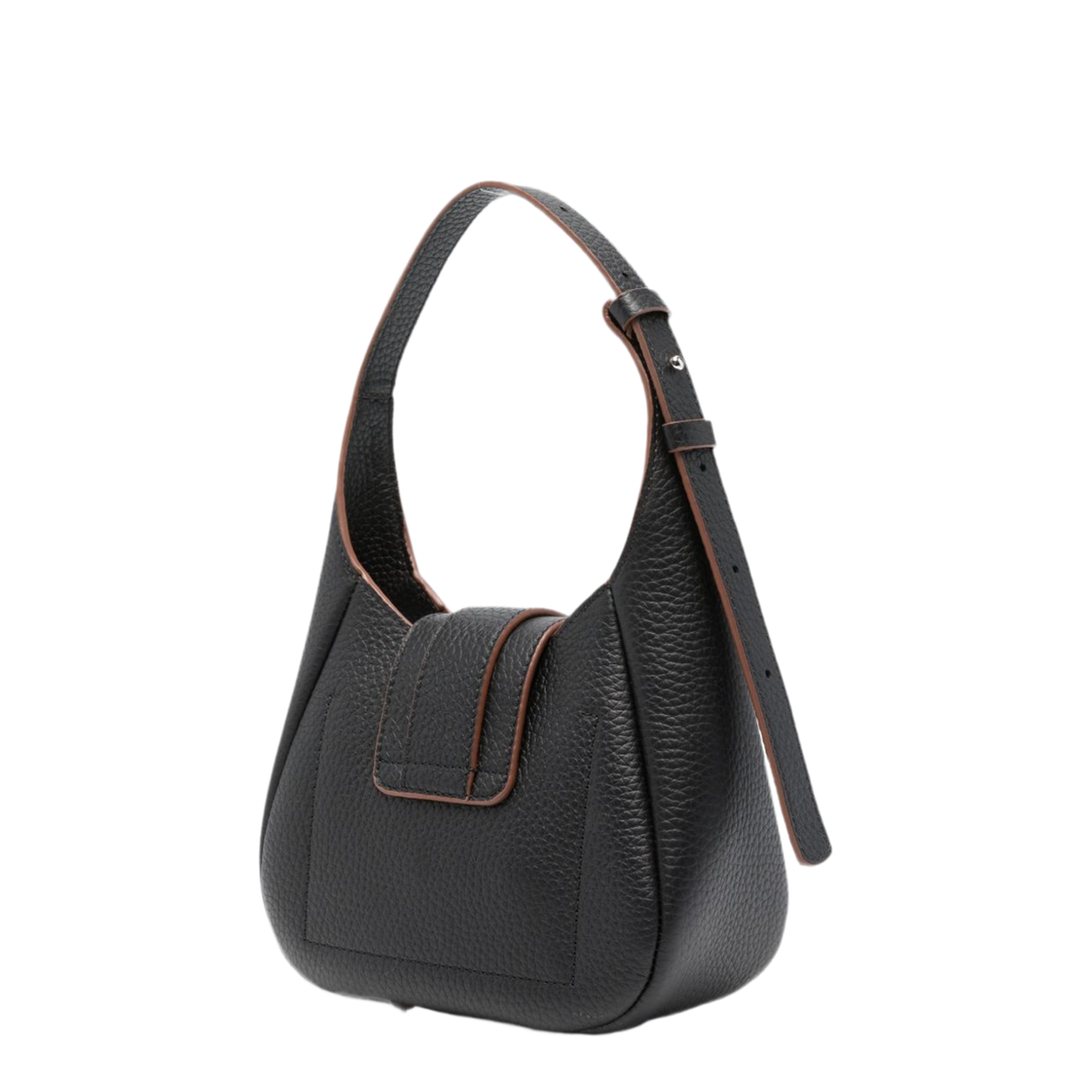Trend Mini Calf Leather Hobo Bag - Black - Image 4
