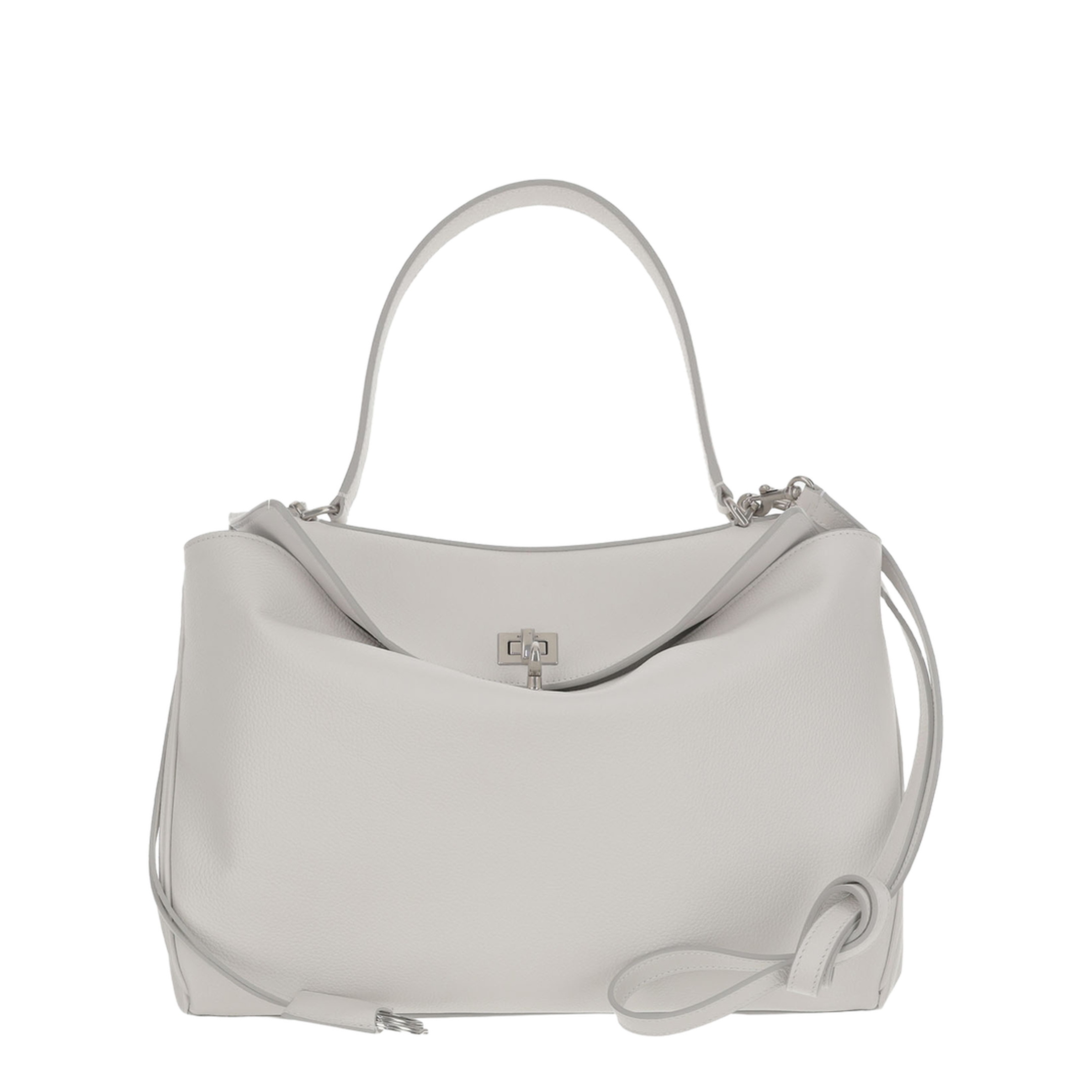 Chalk Medium Rodeo Leather Handbag - White - Image 1